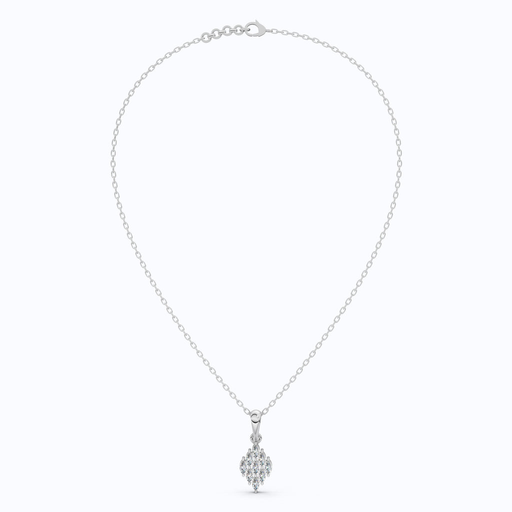 Vintage-Inspired Marquise Diamond Cluster Pendant in 14k Solid Gold, 0.58 TCW Marquise Cut Lab Grown Diamonds, Bridal Jewelry Gift, Everyday Pendant