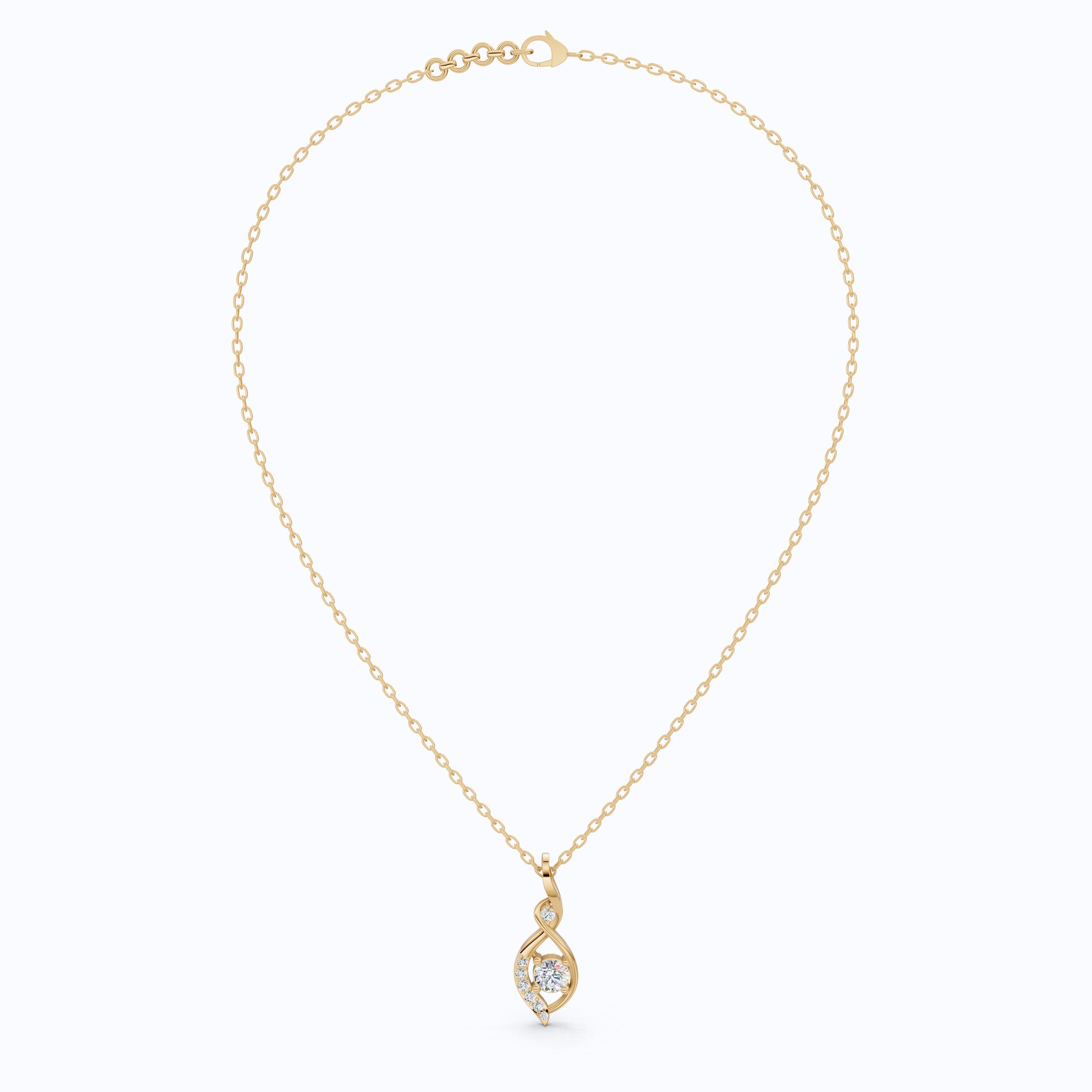 Award-Inspired Infinity Twist Wedding Pendant in 14K Solid Gold, 0.37 TCW Round Cut Lab Grown Diamonds, Anniversary Gift for Her, Handmade Bridal Jewelry