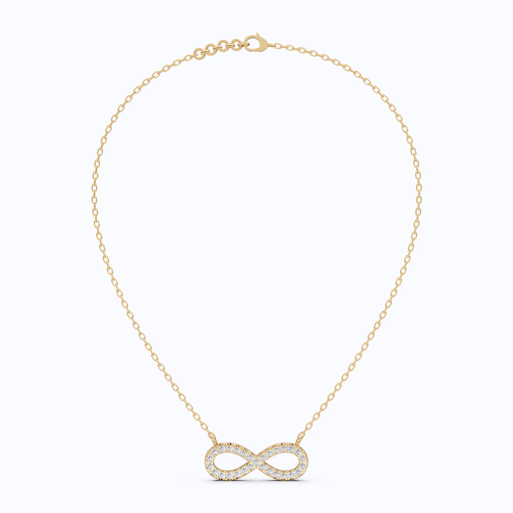 Classic Sideways Infinity Diamond Pendant in 14k Solid Gold, 0.44 TCW Round Cut Lab Grown Diamonds, Wedding Gift for Her, Promise Jewelry