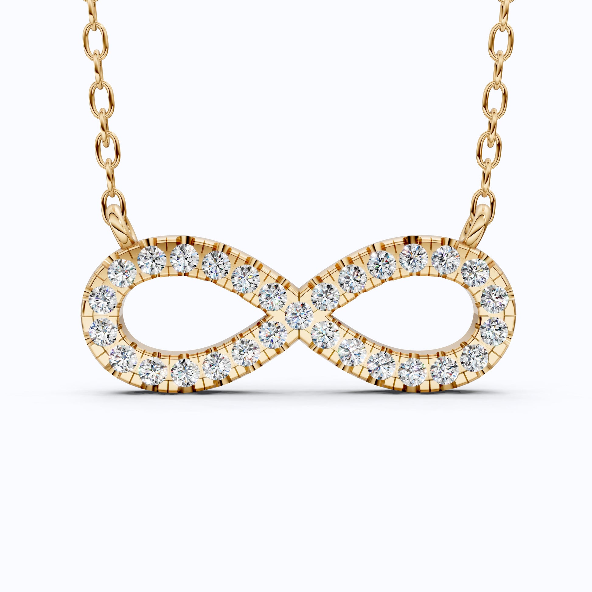 Classic Sideways Infinity Diamond Pendant in 14k Solid Gold, 0.44 TCW Round Cut Lab Grown Diamonds, Wedding Gift for Her, Promise Jewelry