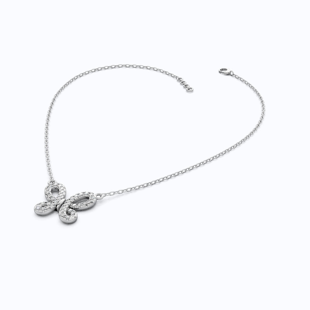 Elegant Pave Butterfly Diamond Pendant in 14k Solid Gold, 0.38 TCW Round Cut Lab Grown Diamonds, Romantic Gift for Her, Everyday Pendant