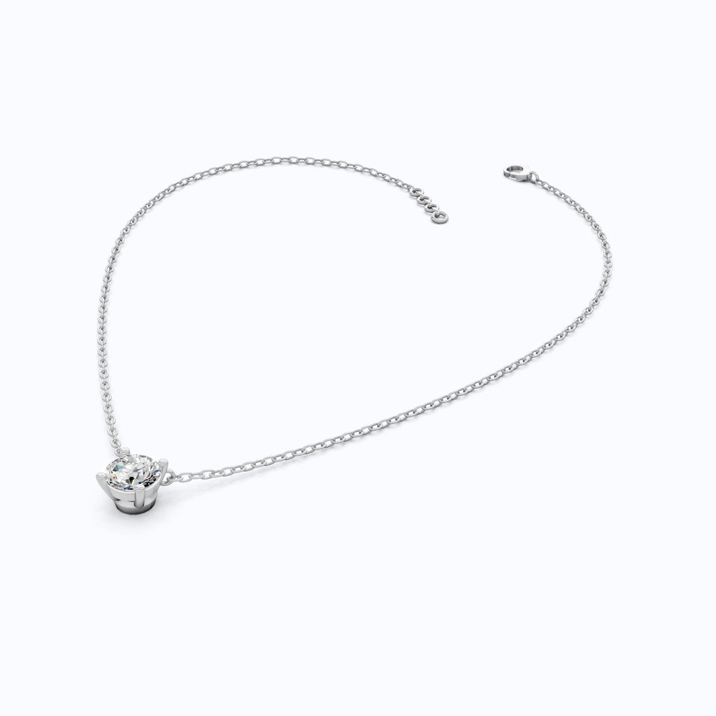 1.00 CT Round Cut Lab Diamond Solitaire Pendant Necklace in 14K Yellow Gold, Anniversary Gift For Her, Everyday Pendant