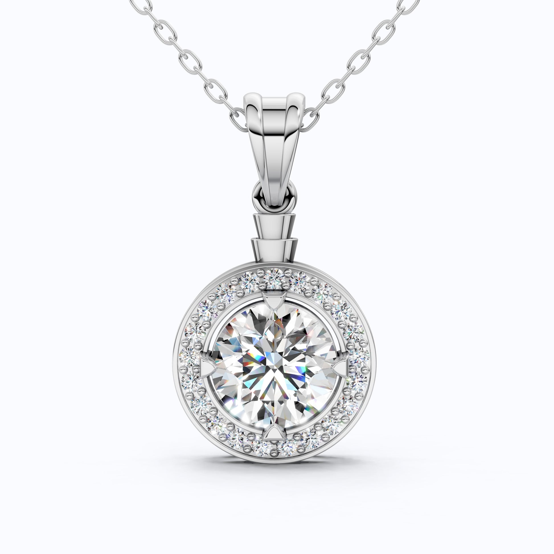 Timeless Halo Cluster Wedding Pendant in 14K Solid Gold, 2.50 CT Round Cut Lab Grown Diamond, Anniversary Gift For Her, Daily Wear Jewelry