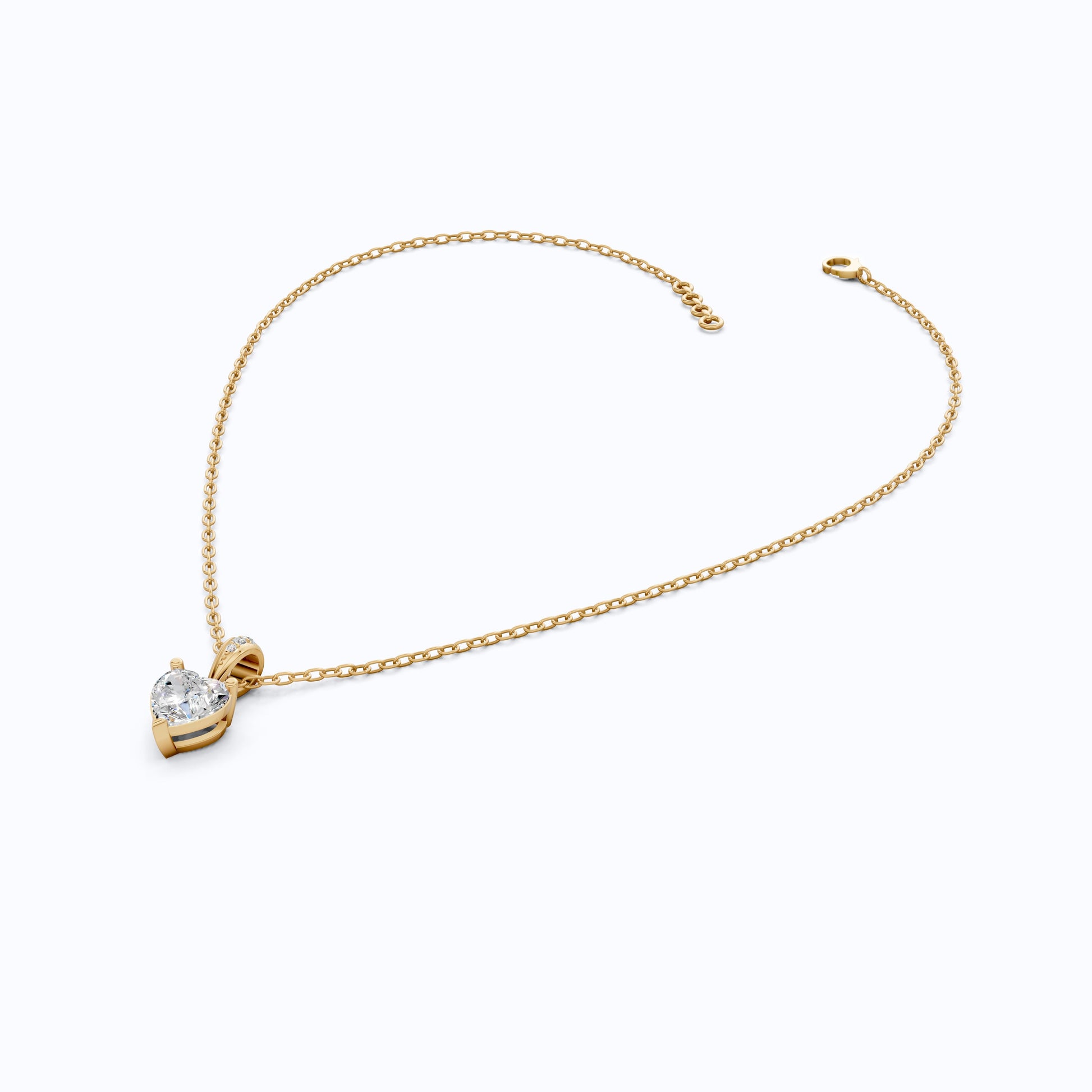 1.00 CT Heart Cut Solitaire Pendant in Lab Diamond - 14K Solid Gold, Engagement Gift, Bridal Jewelry