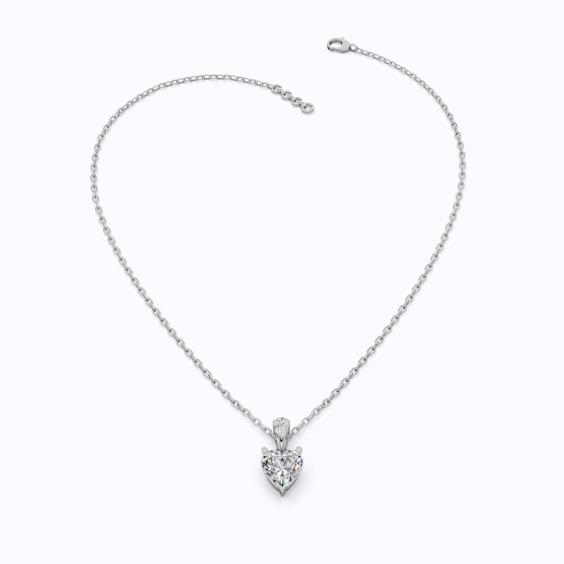 1.00 CT Heart Cut Solitaire Pendant in Lab Diamond - 14K Solid Gold, Engagement Gift, Bridal Jewelry