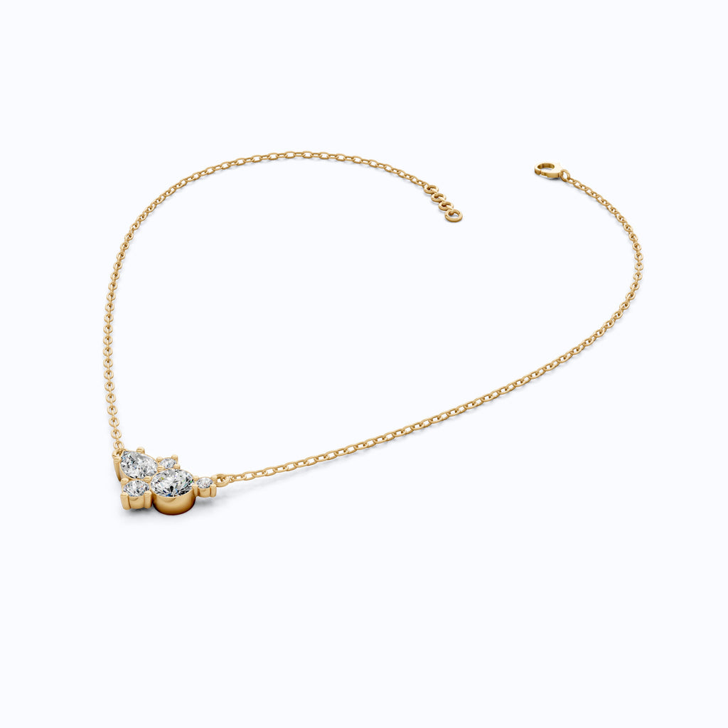 Elegant Pear & Round Multi-Stone Pendant in 14K Solid Gold, 1.12 TCW Pear/Round Cut Lab Grown Diamonds, Bridal Jewelry, Wedding Gift for Her