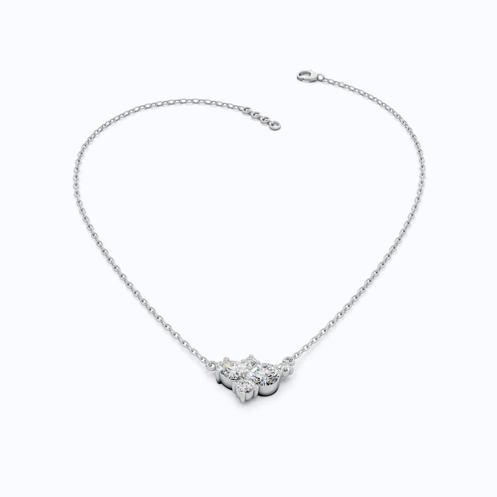 Elegant Pear & Round Multi-Stone Pendant in 14K Solid Gold, 1.12 TCW Pear/Round Cut Lab Grown Diamonds, Bridal Jewelry, Wedding Gift for Her