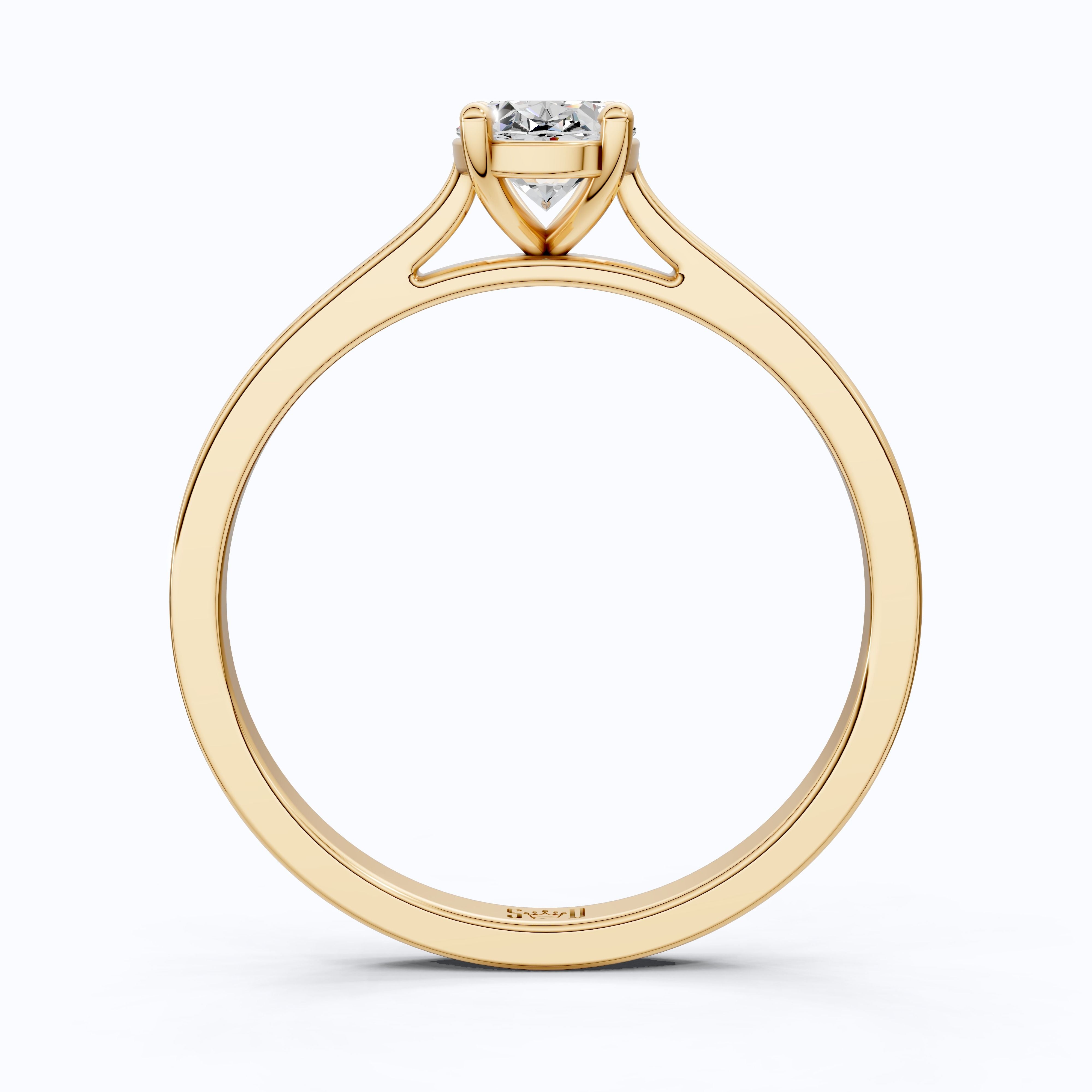 Classic Solitaire Engagement Ring in 14K Solid Gold, 0.50 CT Oval Cut Lab Grown Diamond, Promise Ring, Anniversary Gift for Wife, Everyday Ring
