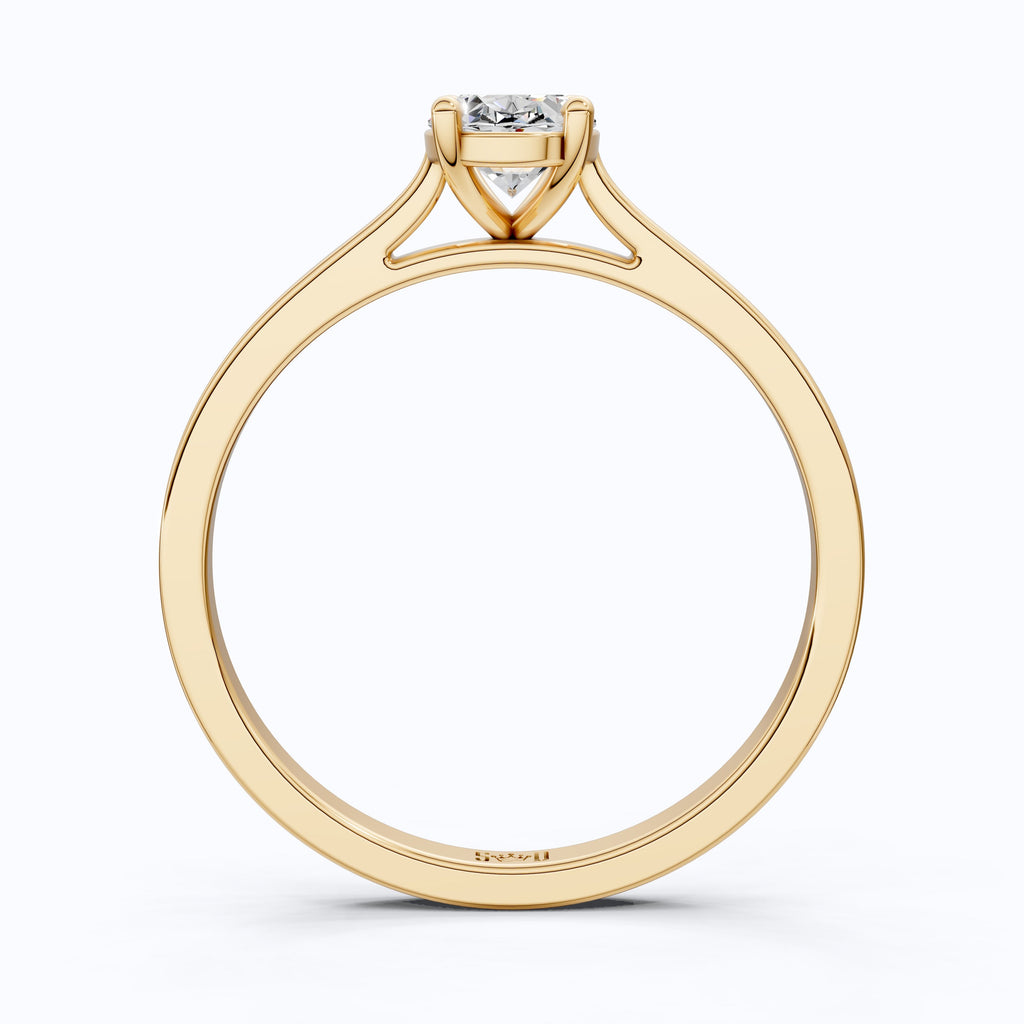 Classic Solitaire Engagement Ring in 14K Solid Gold, 0.50 CT Oval Cut Lab Grown Diamond, Promise Ring, Anniversary Gift for Wife, Everyday Ring