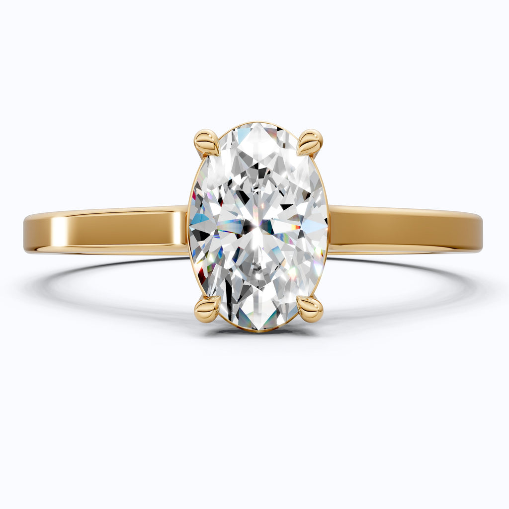 Classic Solitaire Engagement Ring in 14K Solid Gold, 0.50 CT Oval Cut Lab Grown Diamond, Promise Ring, Anniversary Gift for Wife, Everyday Ring