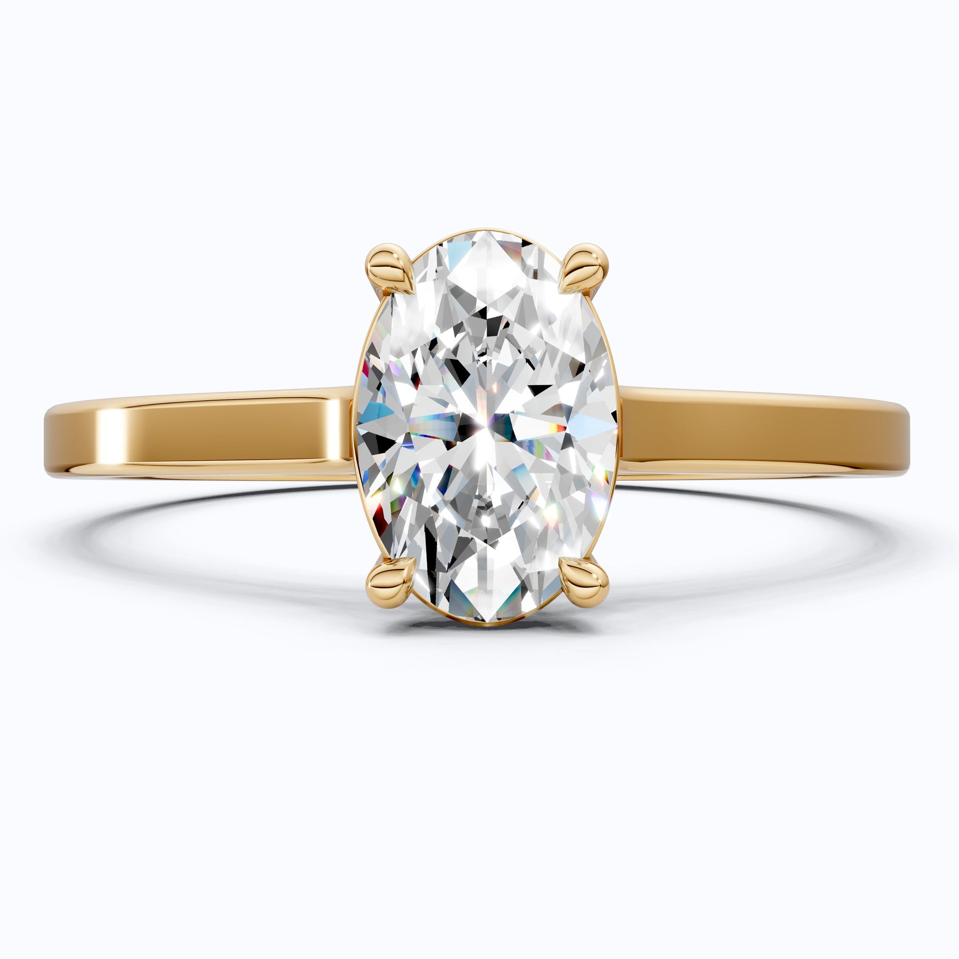 Classic Solitaire Engagement Ring in 14K Solid Gold, 0.50 CT Oval Cut Lab Grown Diamond, Promise Ring, Anniversary Gift for Wife, Everyday Ring