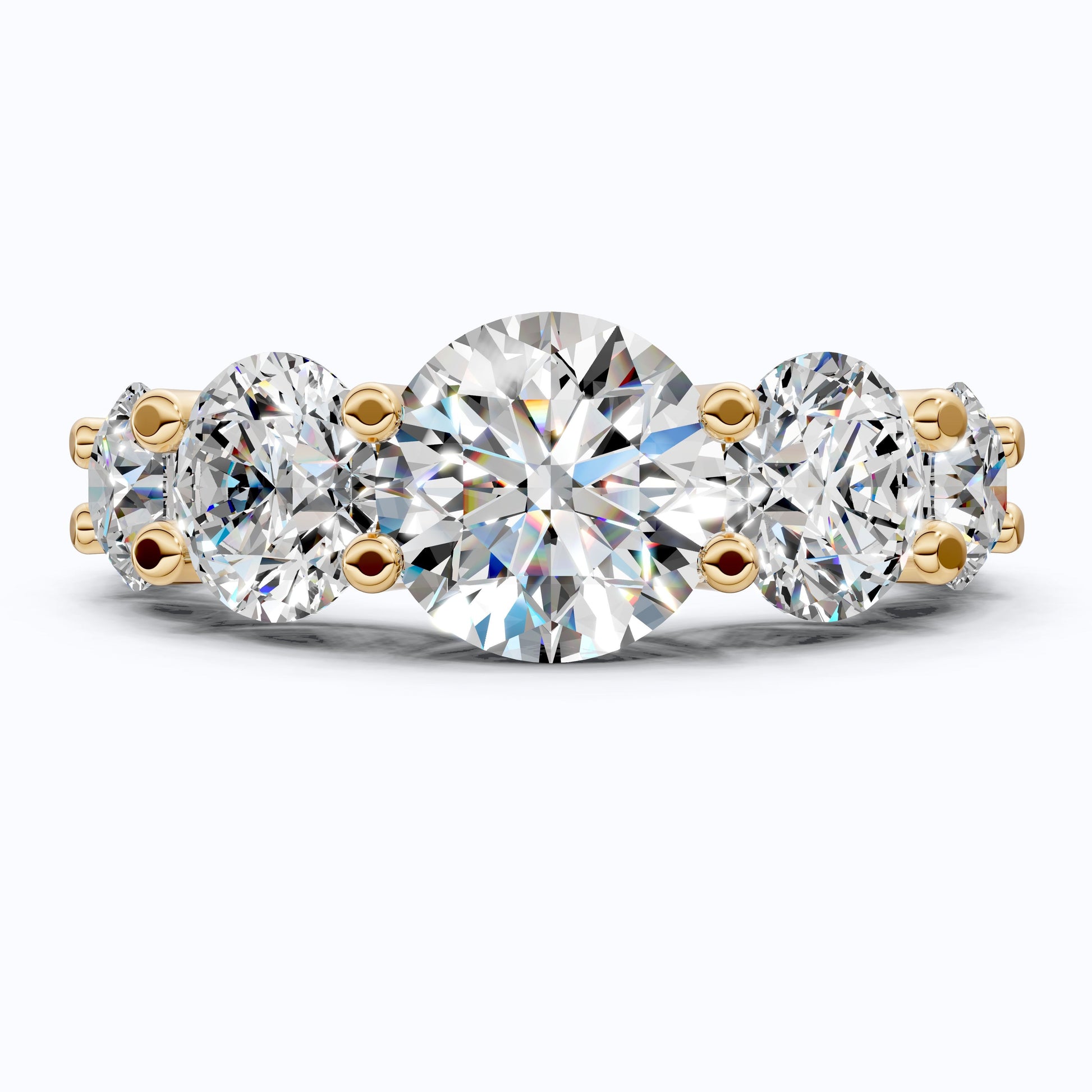 Seven Stone Graduated Prong Set Eternity Wedding Band in 14k Solid Gold, 4.61 TCW Round Cut Lab Grown Diamonds, Anniversary Gift for Wife, Everyday Wedding Band