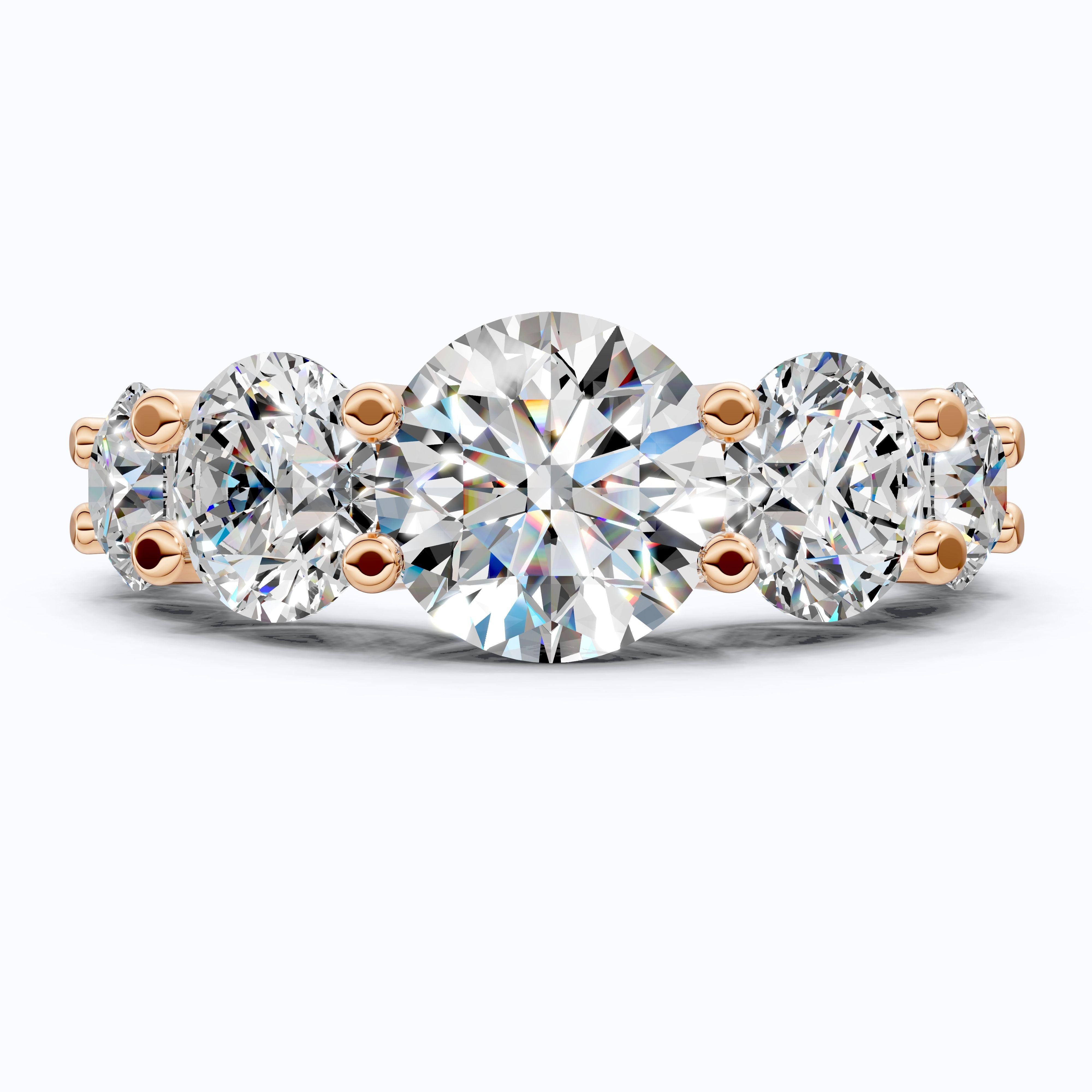 Seven Stone Graduated Prong Set Eternity Wedding Band in 14k Solid Gold, 4.61 TCW Round Cut Lab Grown Diamonds, Anniversary Gift for Wife, Everyday Wedding Band