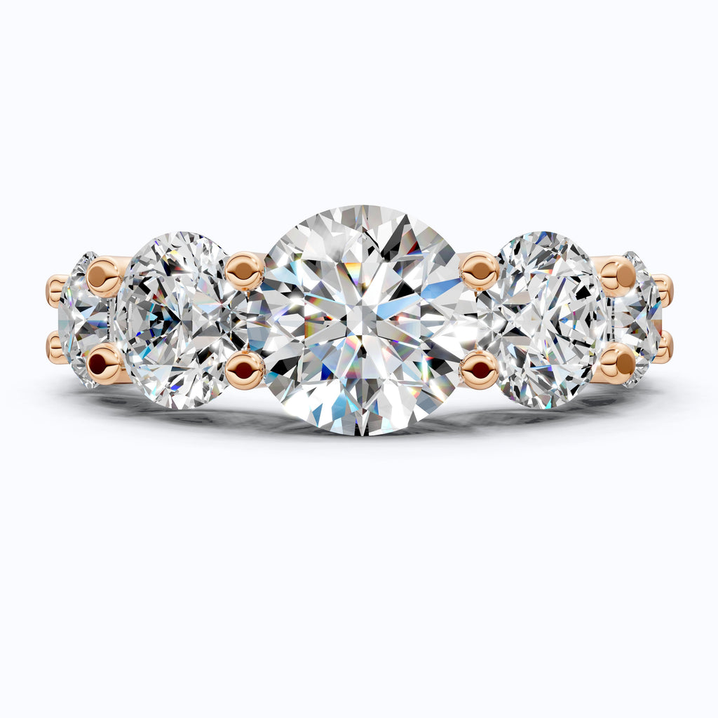 Seven Stone Graduated Prong Set Eternity Wedding Band in 14k Solid Gold, 4.61 TCW Round Cut Lab Grown Diamonds, Anniversary Gift for Wife, Everyday Wedding Band