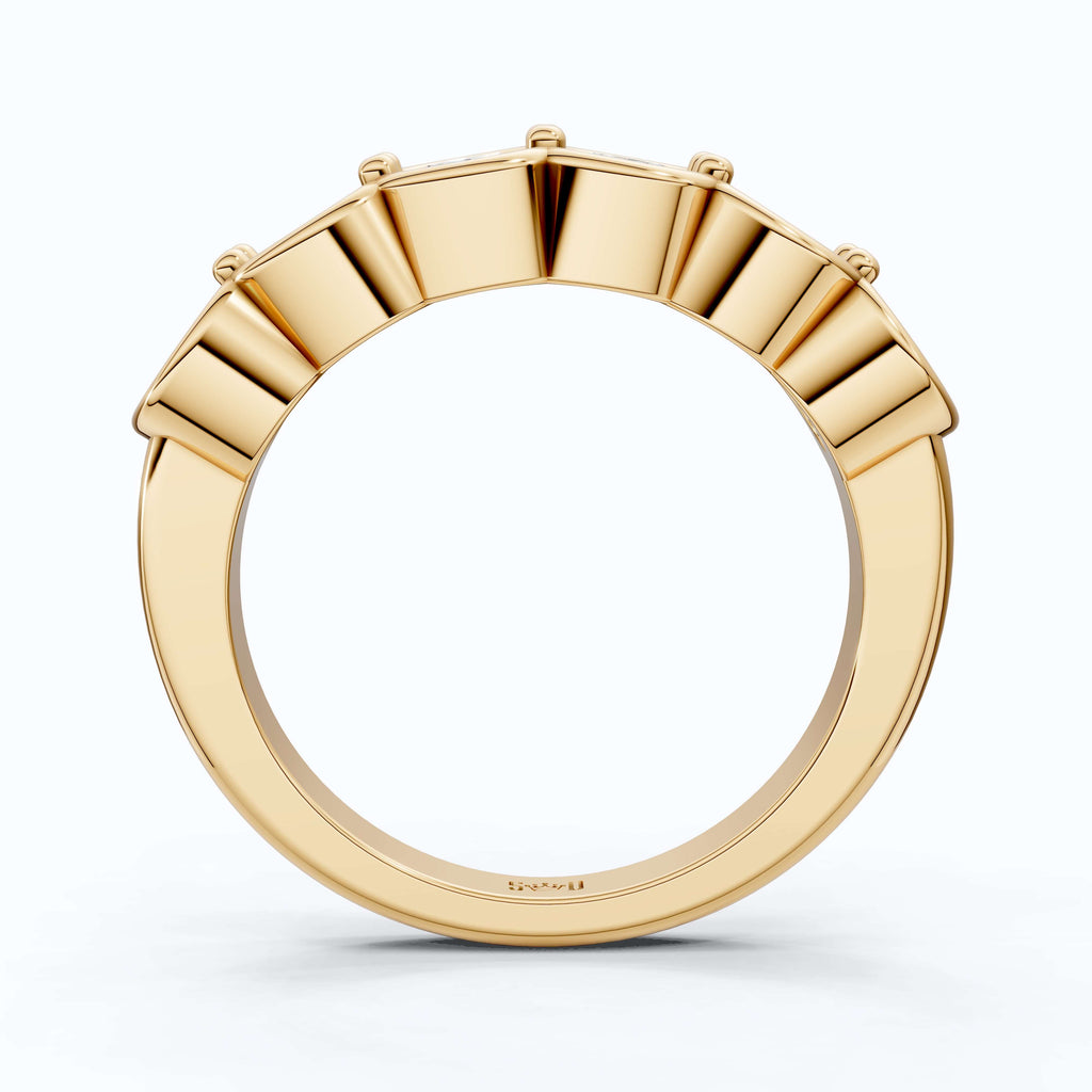 Classic Round Six-Stone Eternity Wedding Band in 14K Solid Gold, 1.50 TCW Round Cut Lab Created Diamonds, Birthday Gift For Her, Everyday Wedding Band