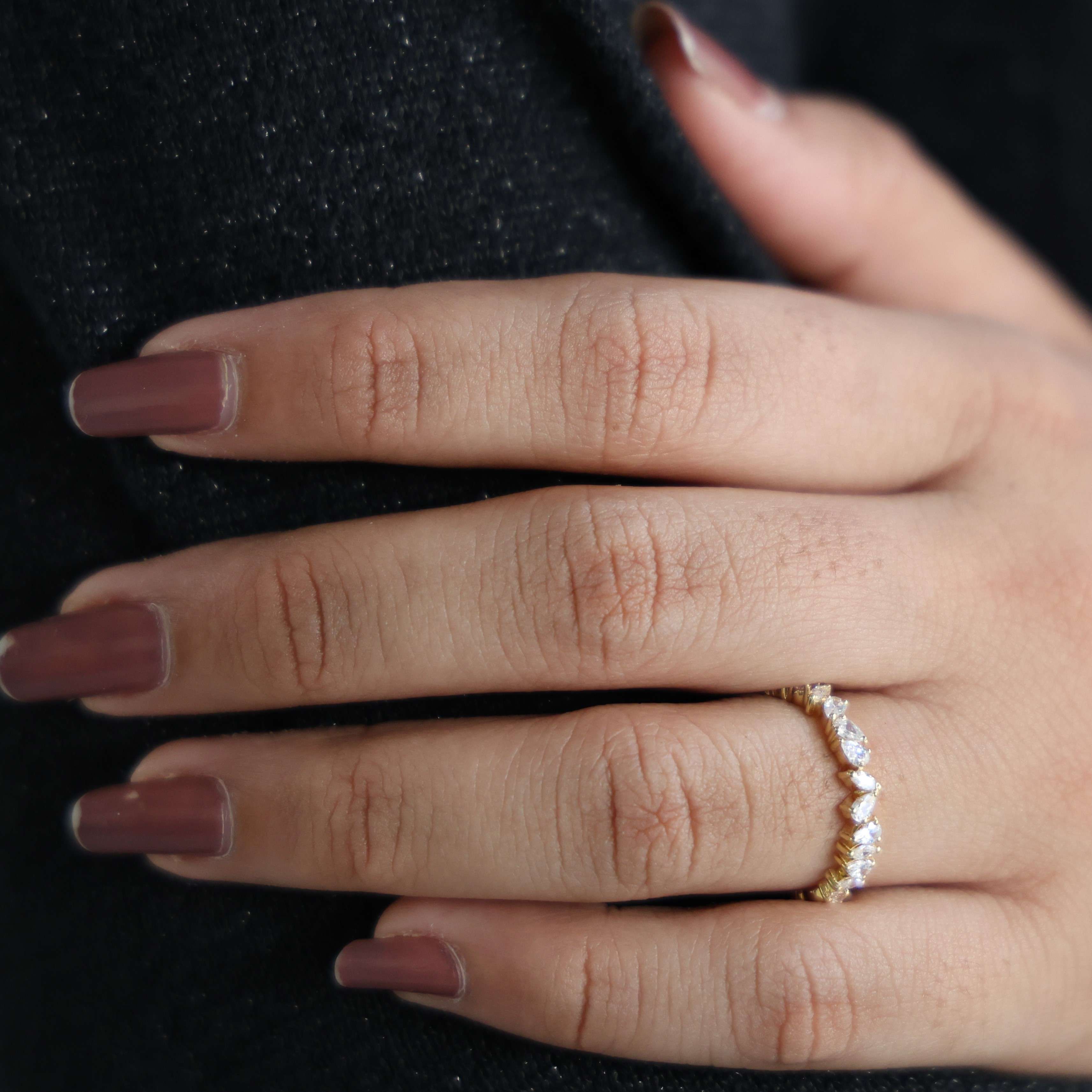 2.67 TCW Marquise & Pear Shape Wedding Eternity Band in Lab Diamond – 14k Solid Gold, Birthday Gift for Her, Everyday Band, Unique Band