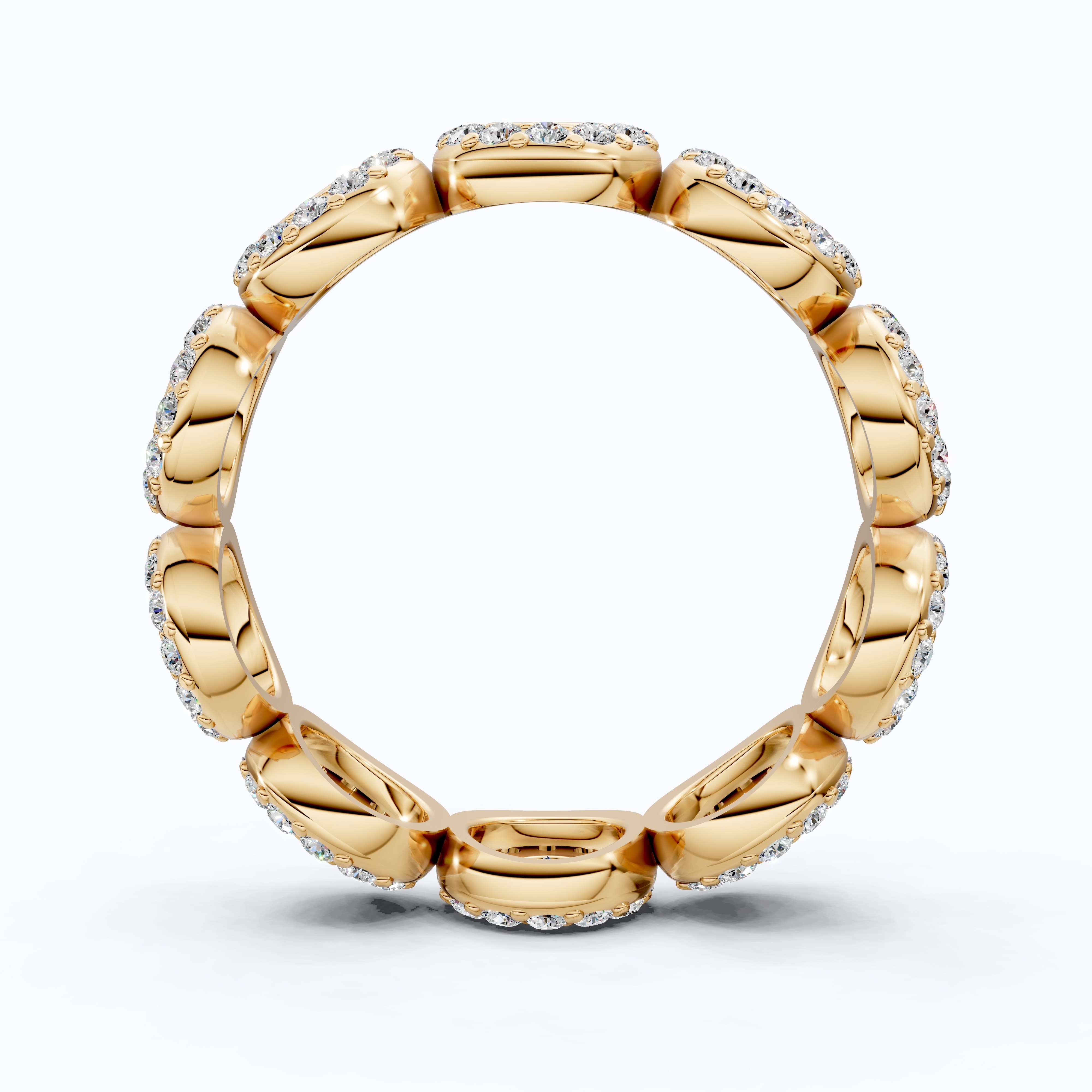 Vintage Halo Full Eternity Wedding Band in 14k Solid Gold, 1.62 TCW Round Cut Lab Created Diamonds, Birthday Gift for Her, Elegant Wedding Band