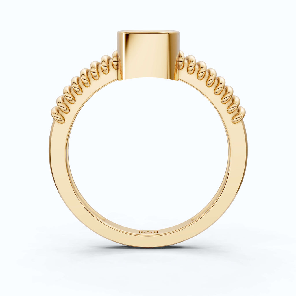 Cluster Oval Pavé Textured Band Engagement Ring in 14k Solid Gold, 0.08 TCW Round Cut Lab grown diamonds, Promise Ring, Wedding Gift for Her