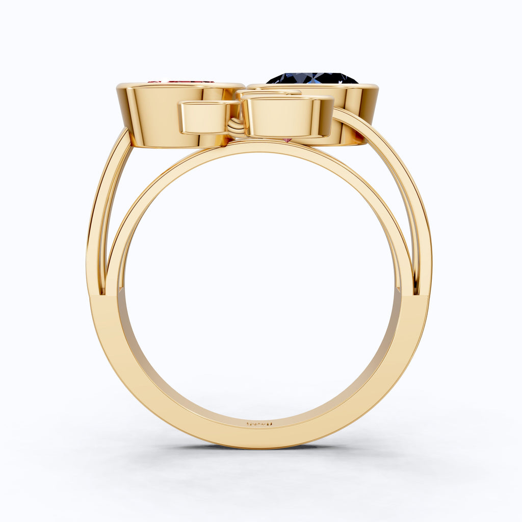 Textured Bubble Dome Cluster Rainbow Ring in 14K Solid Gold, 1.50 CT Oval Cut Ruby Gemstone, Bold Cocktail Ring, Everyday Gift for Her