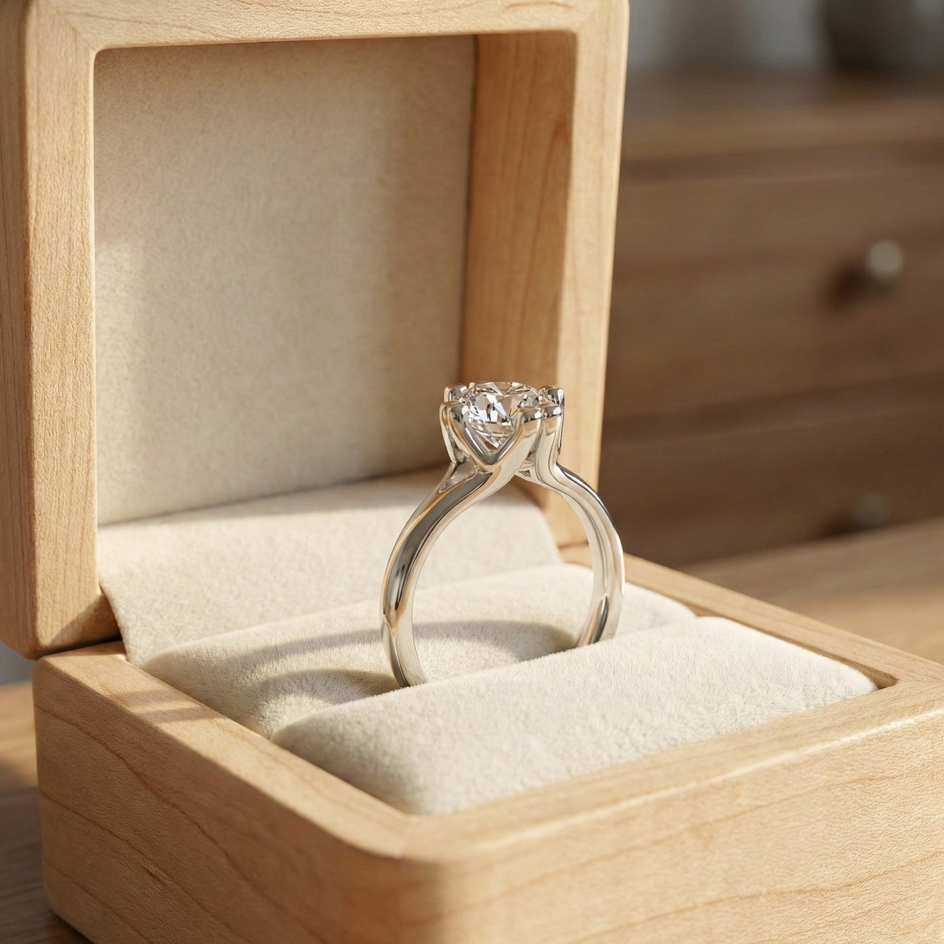 14K Rose Gold Solitaire Lab Diamond Engagement Ring, 1.25 CT Round Cut Lab Grown Diamond, Wedding Gift for Her, Handmade Fine Jewelry