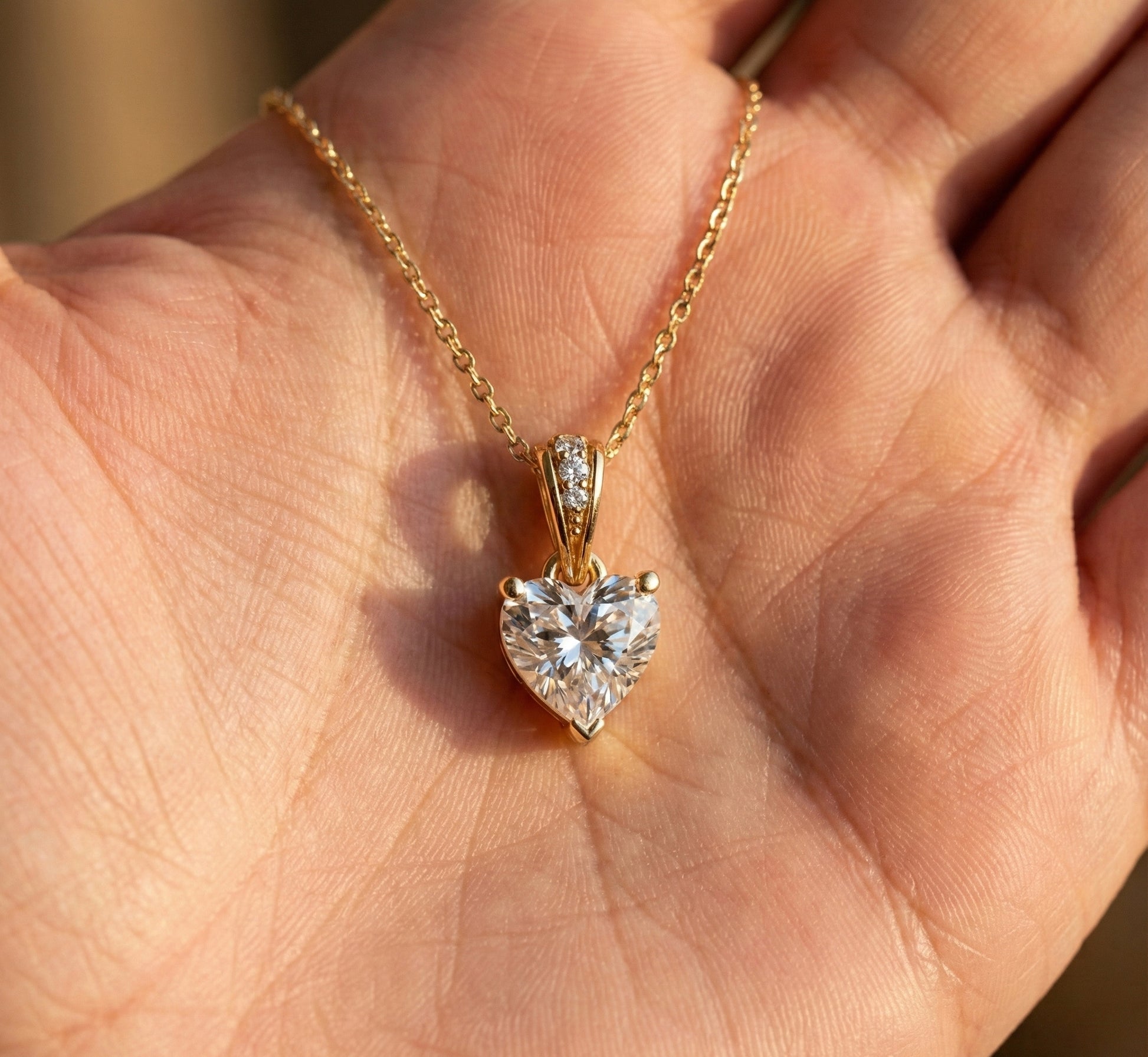 1.00 CT Heart Cut Solitaire Pendant in Lab Diamond - 14K Solid Gold, Engagement Gift, Bridal Jewelry