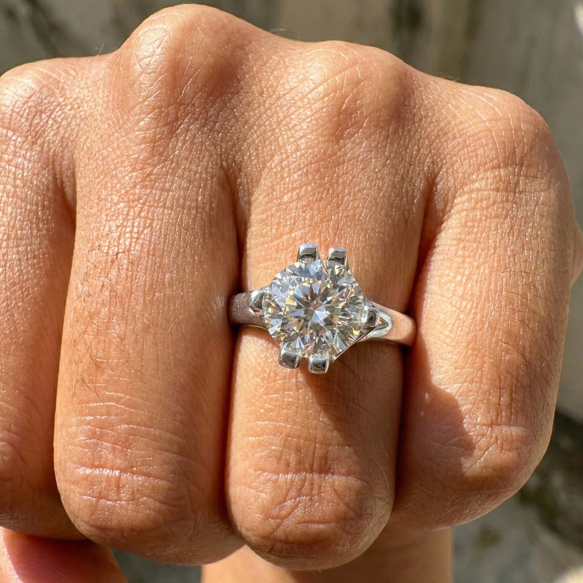 14K Rose Gold Solitaire Lab Diamond Engagement Ring, 1.25 CT Round Cut Lab Grown Diamond, Wedding Gift for Her, Handmade Fine Jewelry