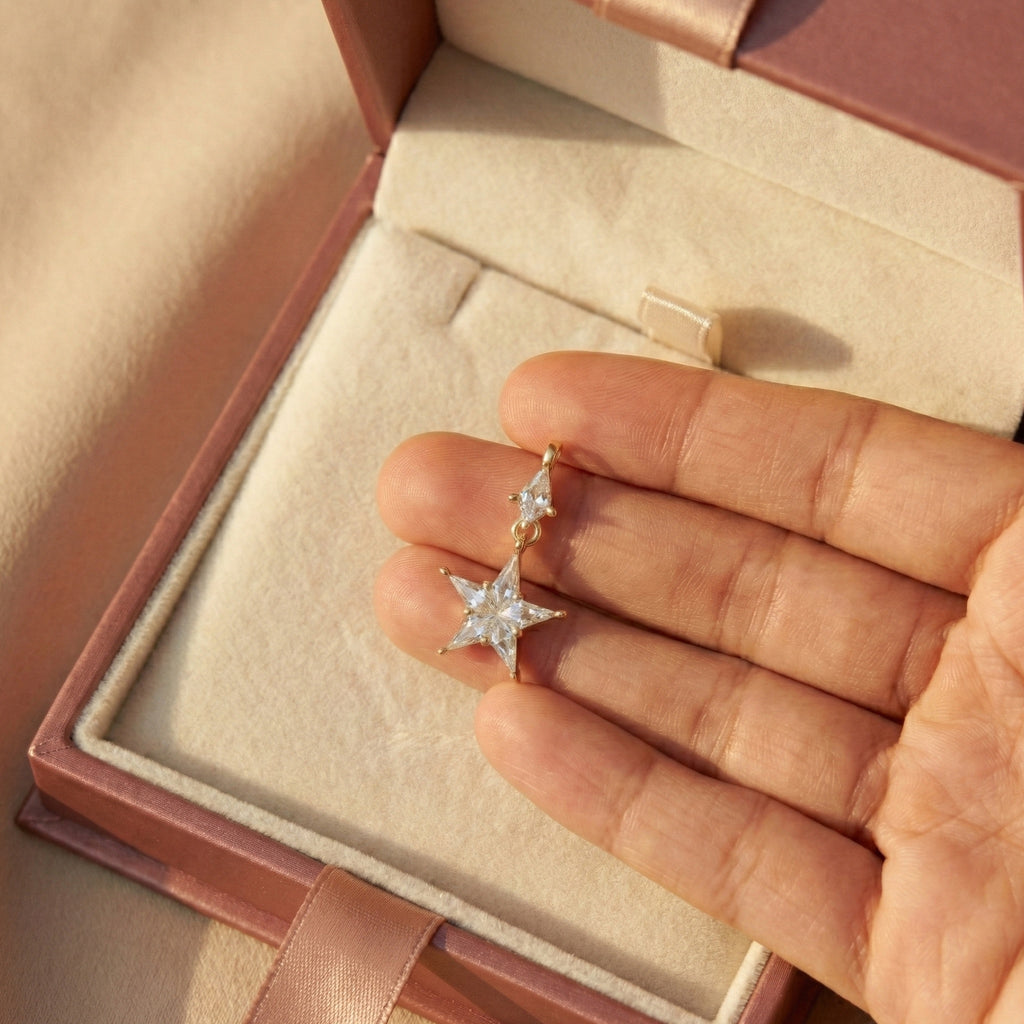 Five Point Starburst Kite Cut Wedding Pendant in 14K Solid Gold, 1.40 CT Kite Cut Lab Created Diamond, Gift for Her, Bridal Jewelry