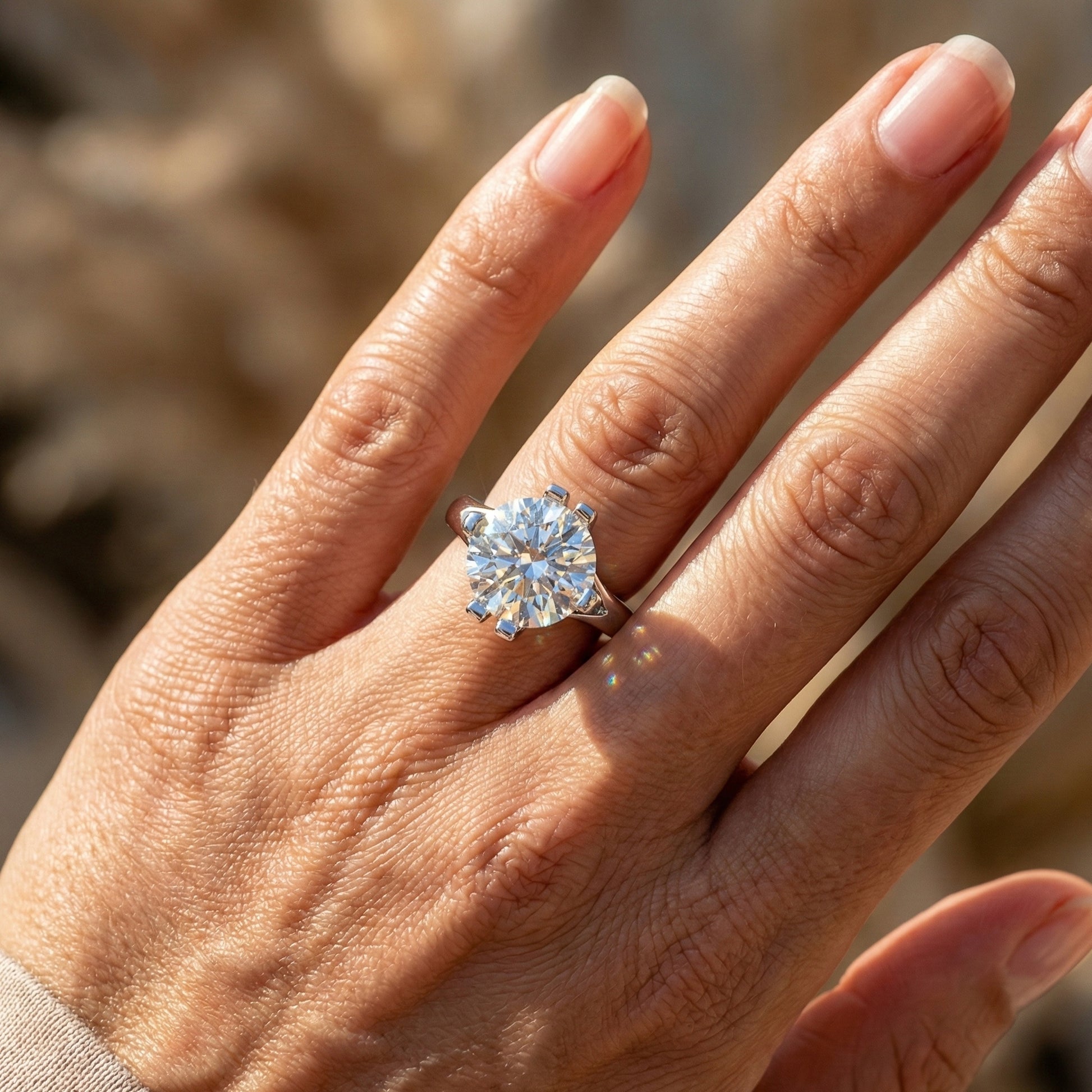 14K Rose Gold Solitaire Lab Diamond Engagement Ring, 1.25 CT Round Cut Lab Grown Diamond, Wedding Gift for Her, Handmade Fine Jewelry