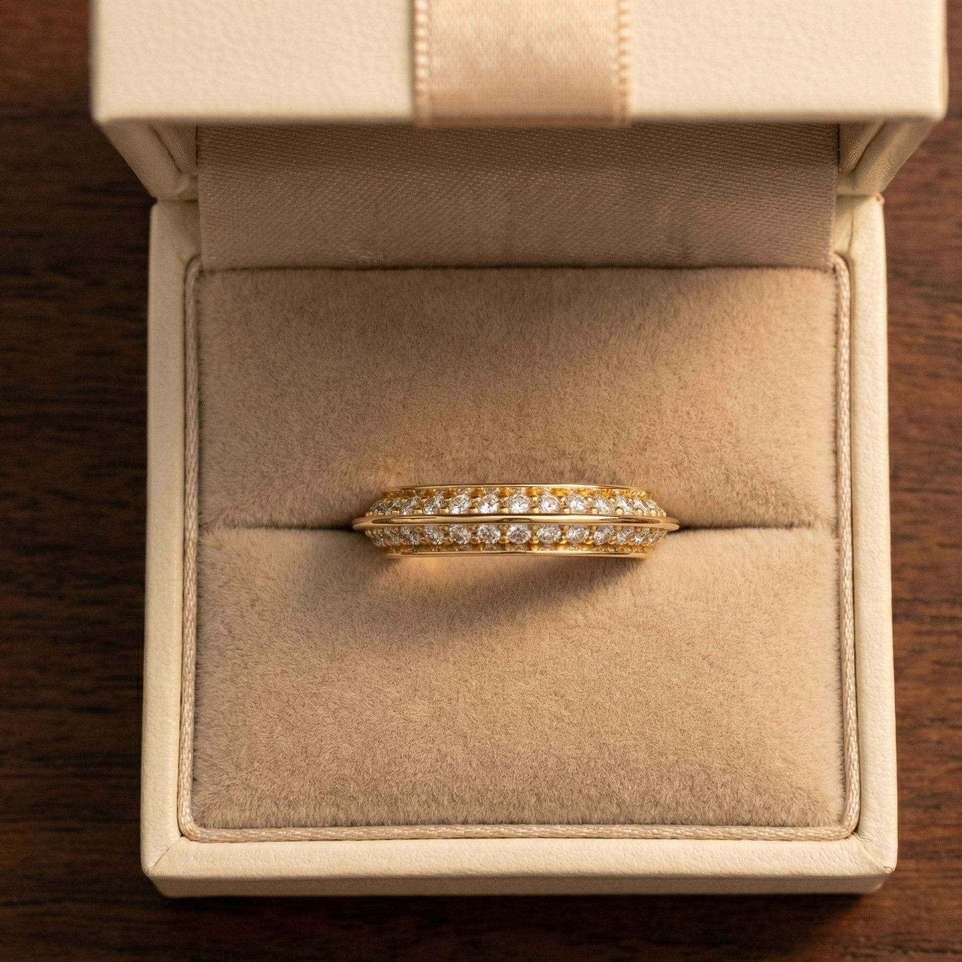 Knife Edge Half Eternity Wedding Band in 14k Solid Gold, 0.68 TCW Round Cut Lab Grown Diamonds, Anniversary Gift for Wife, Bridal Jewelry, Handmade Jewelry