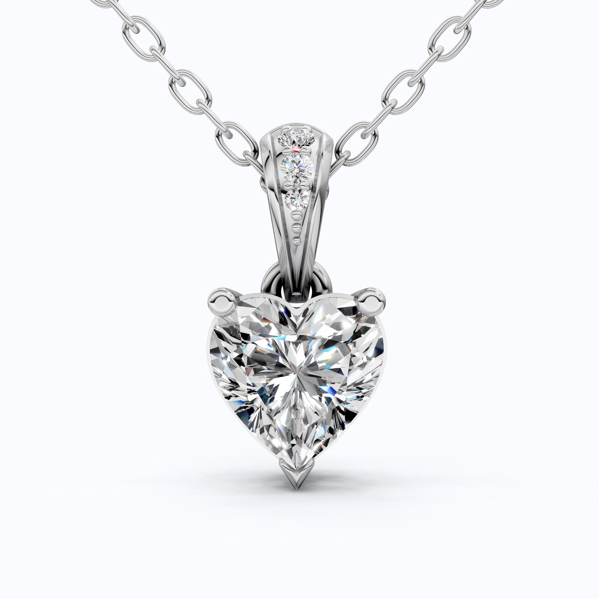 1.00 CT Heart Cut Solitaire Pendant in Lab Diamond - 14K Solid Gold, Engagement Gift, Bridal Jewelry