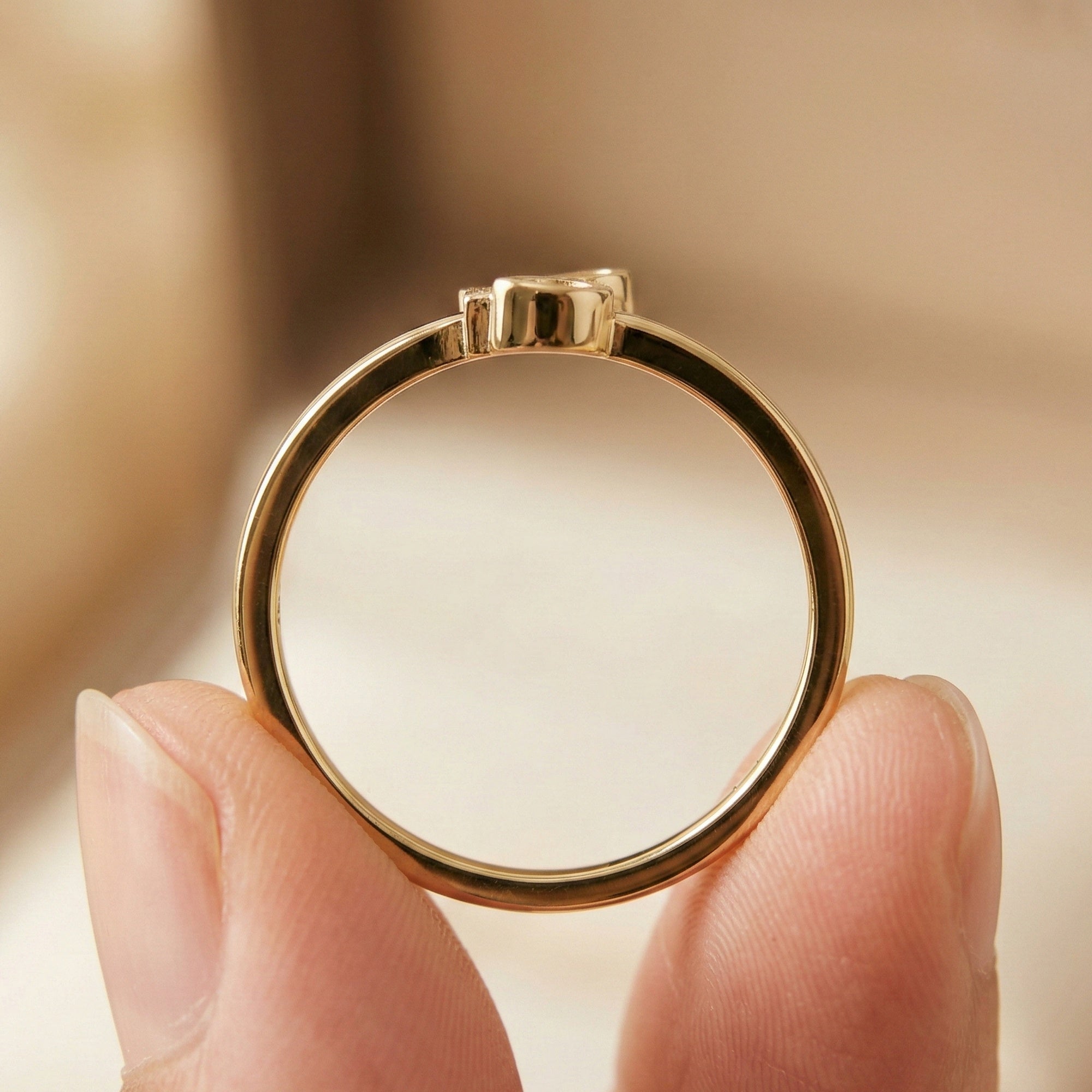 Trending Oval Cut Diamond and Initial Open Ring in 14K Solid Gold, Personalized Dainty Gold Cuff Ring, Custom Letter Bypass Jewelry, Gift for Her