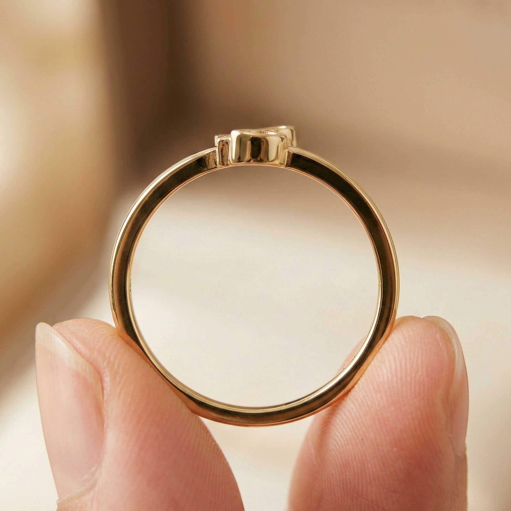 Trending Oval Cut Diamond and Initial Open Ring in 14K Solid Gold, Personalized Dainty Gold Cuff Ring, Custom Letter Bypass Jewelry, Gift for Her