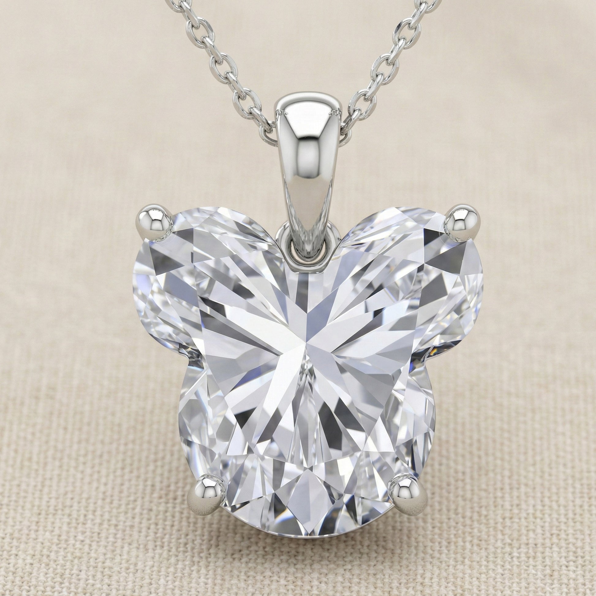 Custom Cut Mickey Mouse Lab Created Diamond Pendant, 1 Carat Solitaire in 14K Gold or 925 Silver, Magical Theme Jewelry Gift for Her