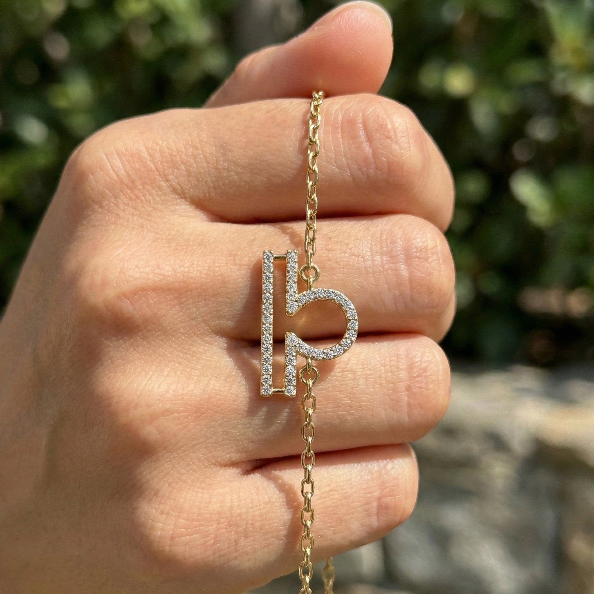 Libra Zodiac Sign Chain Bracelet in 14K Solid Gold, 0.42 TCW Round Cut Lab Created Diamonds, Dainty Chain, Gift for Her, Fashion Jewelry