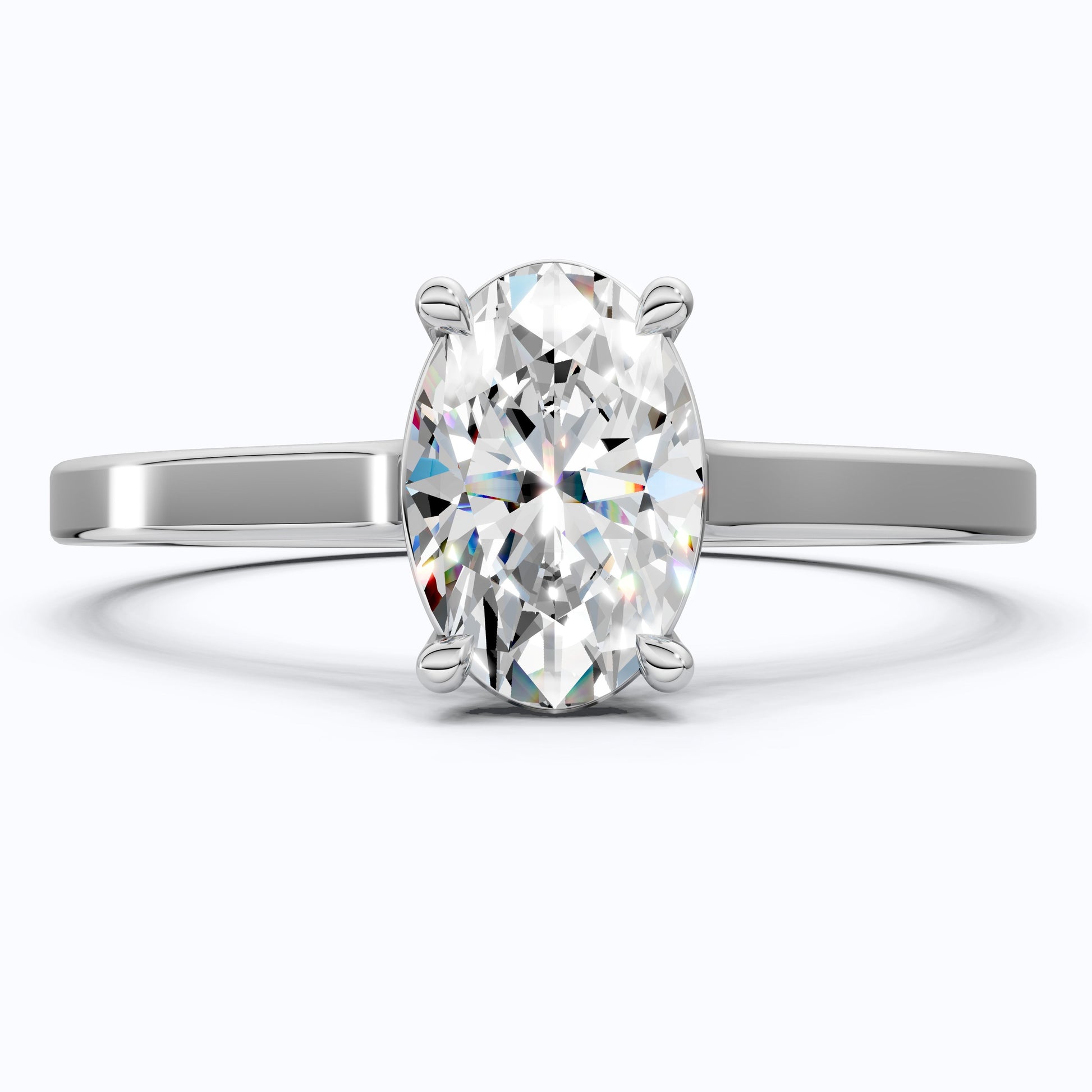 Classic Solitaire Engagement Ring in 14K Solid Gold, 0.50 CT Oval Cut Lab Grown Diamond, Promise Ring, Anniversary Gift for Wife, Everyday Ring