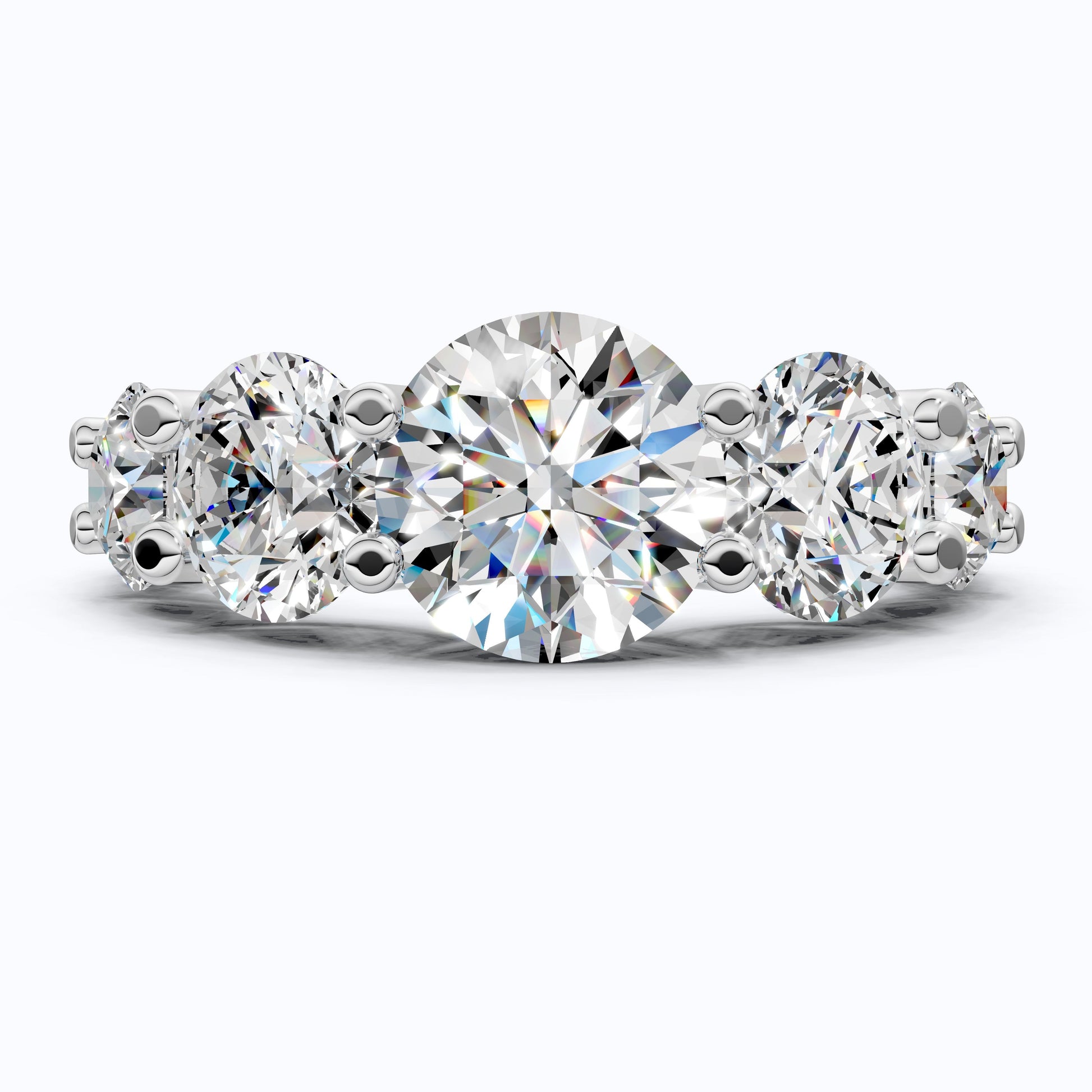 Seven Stone Graduated Prong Set Eternity Wedding Band in 14k Solid Gold, 4.61 TCW Round Cut Lab Grown Diamonds, Anniversary Gift for Wife, Everyday Wedding Band