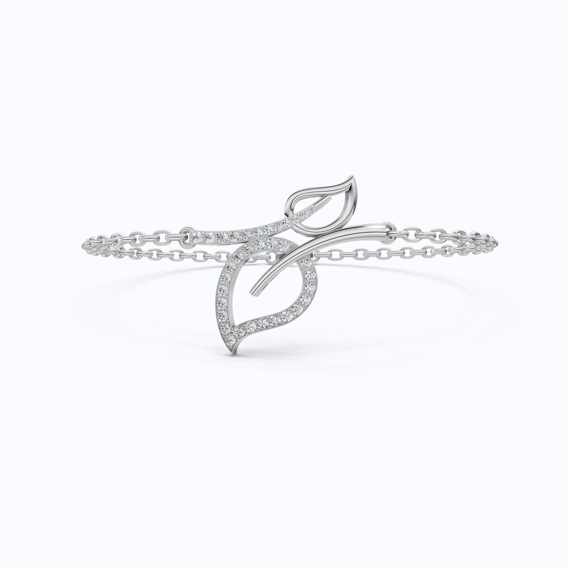 Leaf Design Bracelet in 14K Yellow Gold, Dainty Jewelry Gift for Women, Nature Inspired