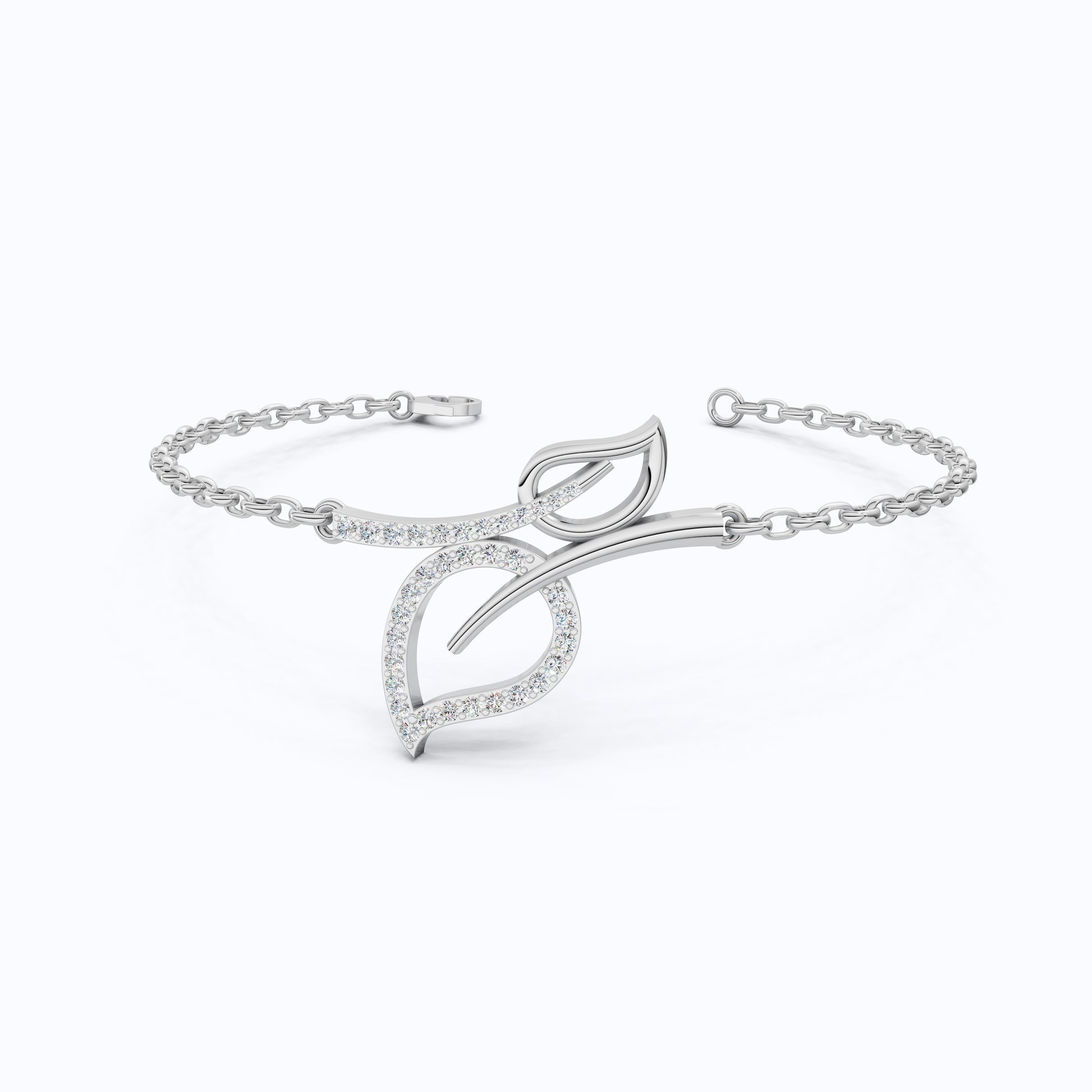 Leaf Design Bracelet in 14K Yellow Gold, Dainty Jewelry Gift for Women, Nature Inspired