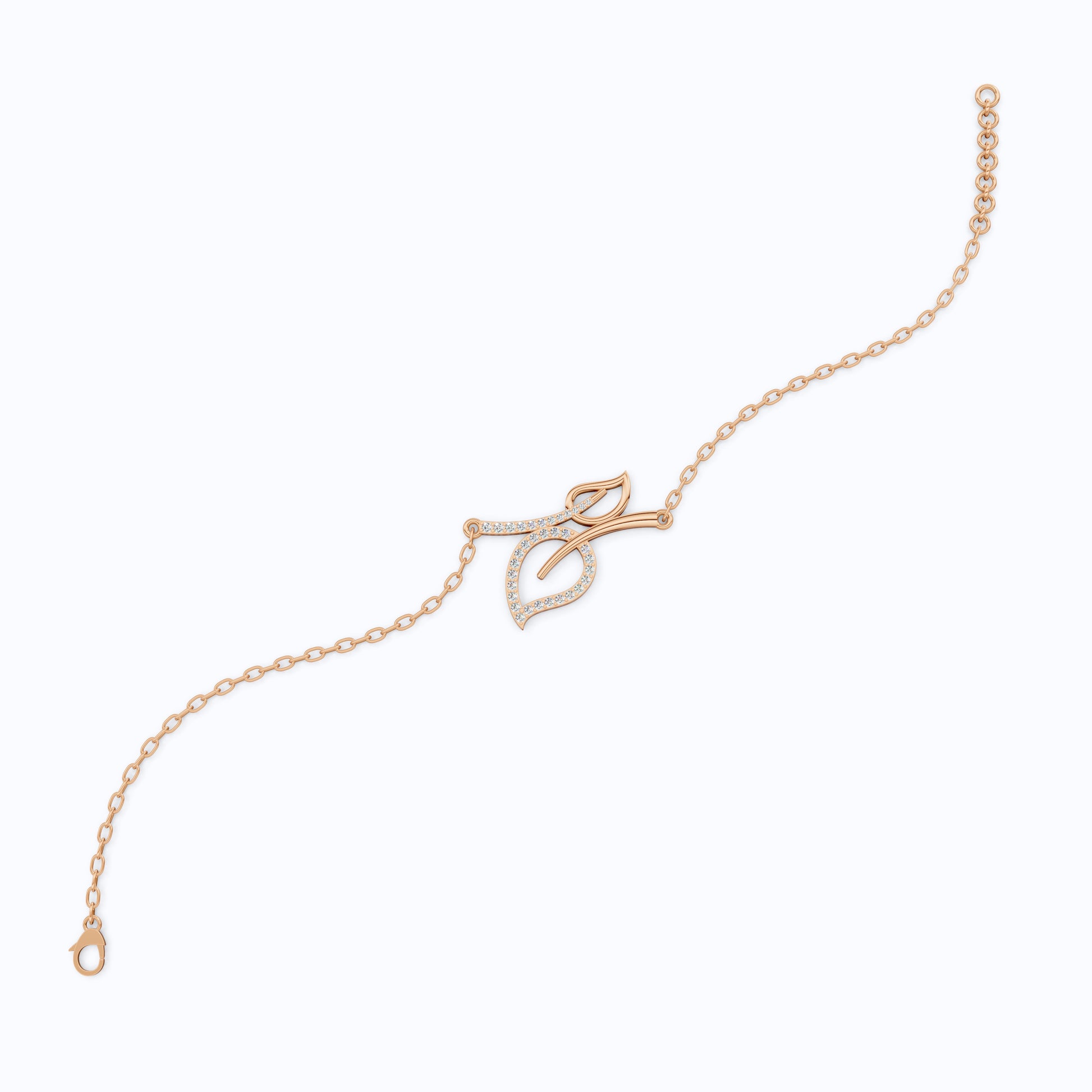 Leaf Design Bracelet in 14K Yellow Gold, Dainty Jewelry Gift for Women, Nature Inspired
