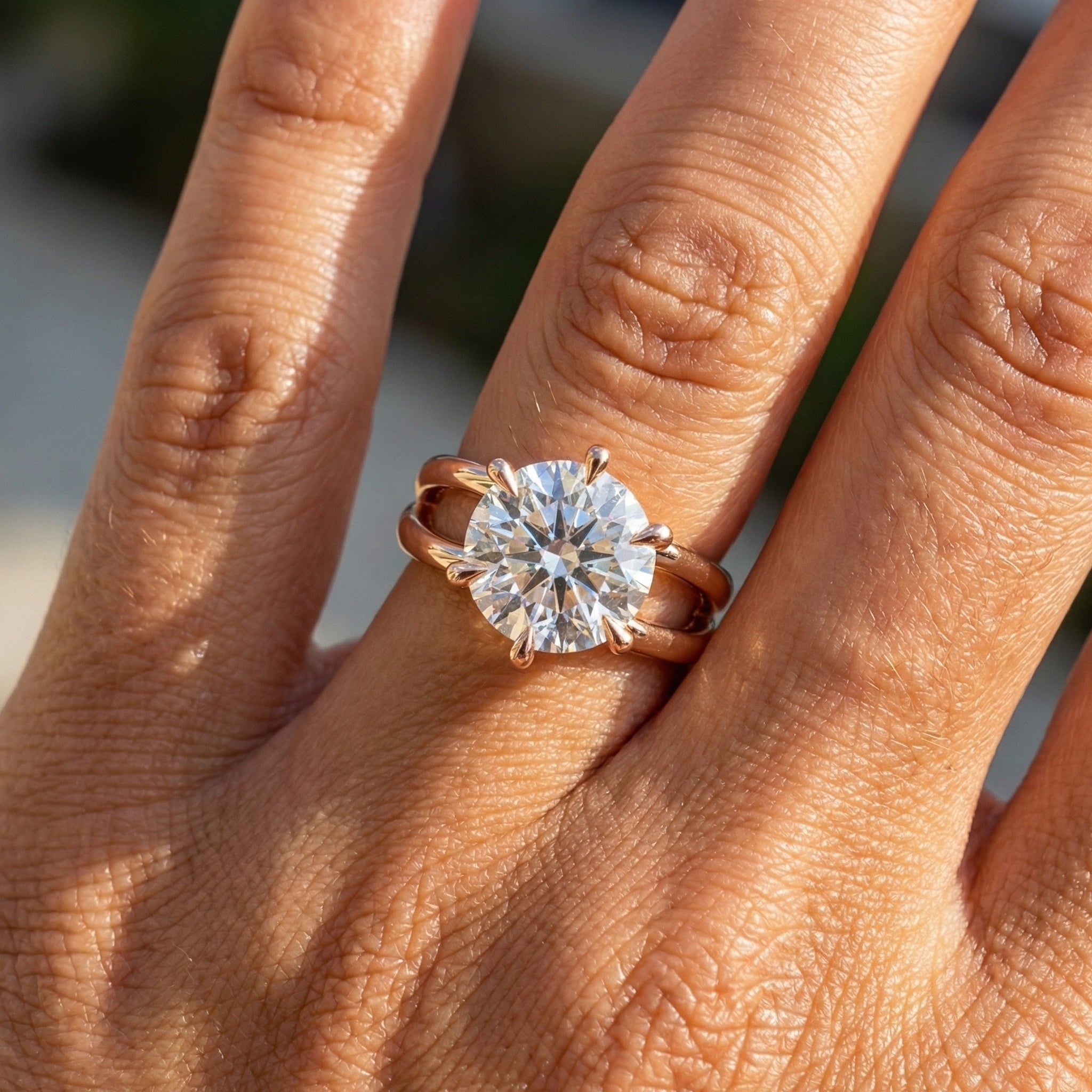 Twisted Bypass Solitaire Engagement Ring in 14K Solid Gold, 1.00 CT Round Cut Lab Created Diamond, Anniversary Gift for Wife, Handmade Jewelry