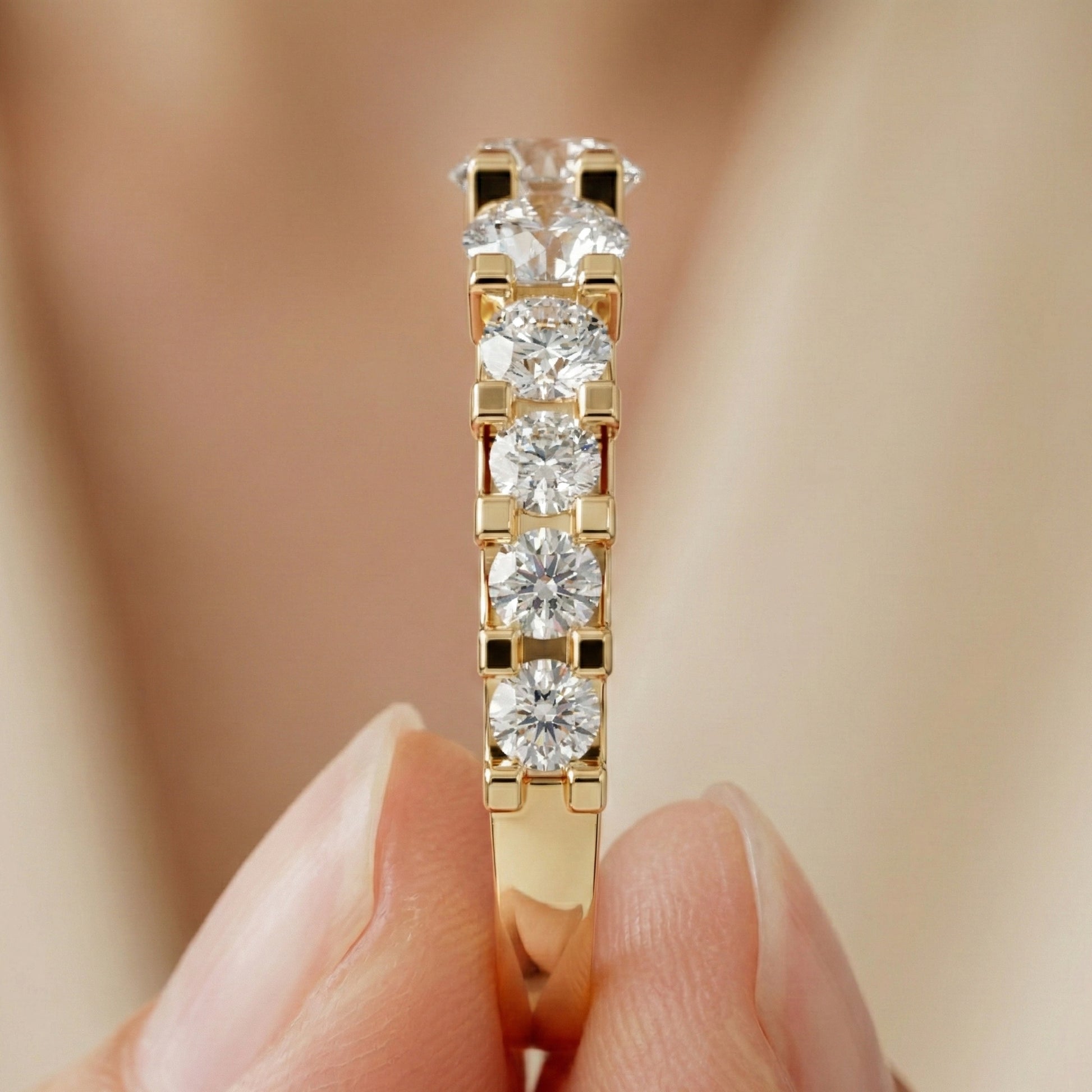 14K Yellow Gold Unique Engagement Ring, Wedding Band, Trending Gift for Her, Handmade Jewelry