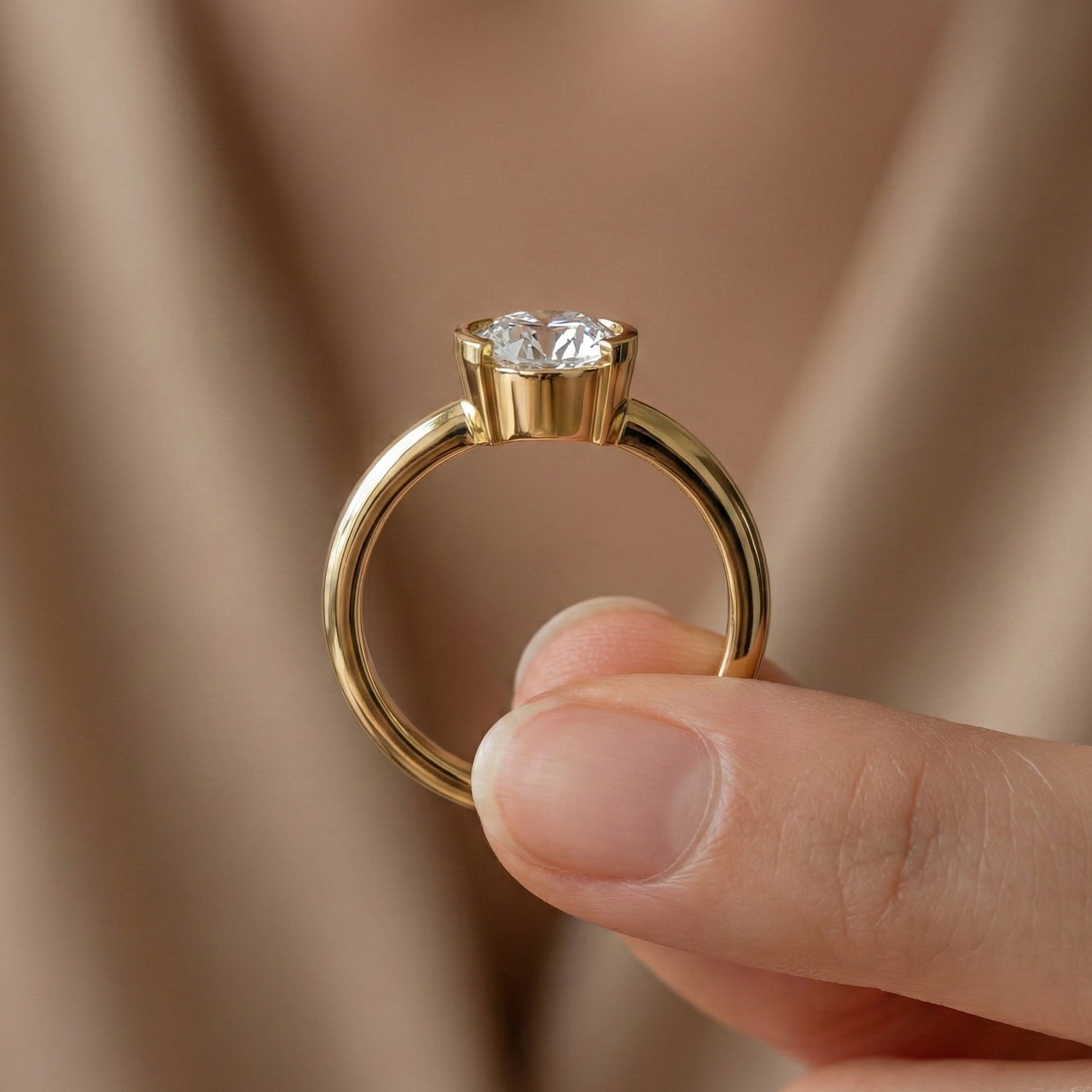 1.00 CT Round Cut Solitaire Engagement Ring in Lab Grown Diamond - 14K Solid Gold, Anniversary Gift For Women, Daily Wear Ring