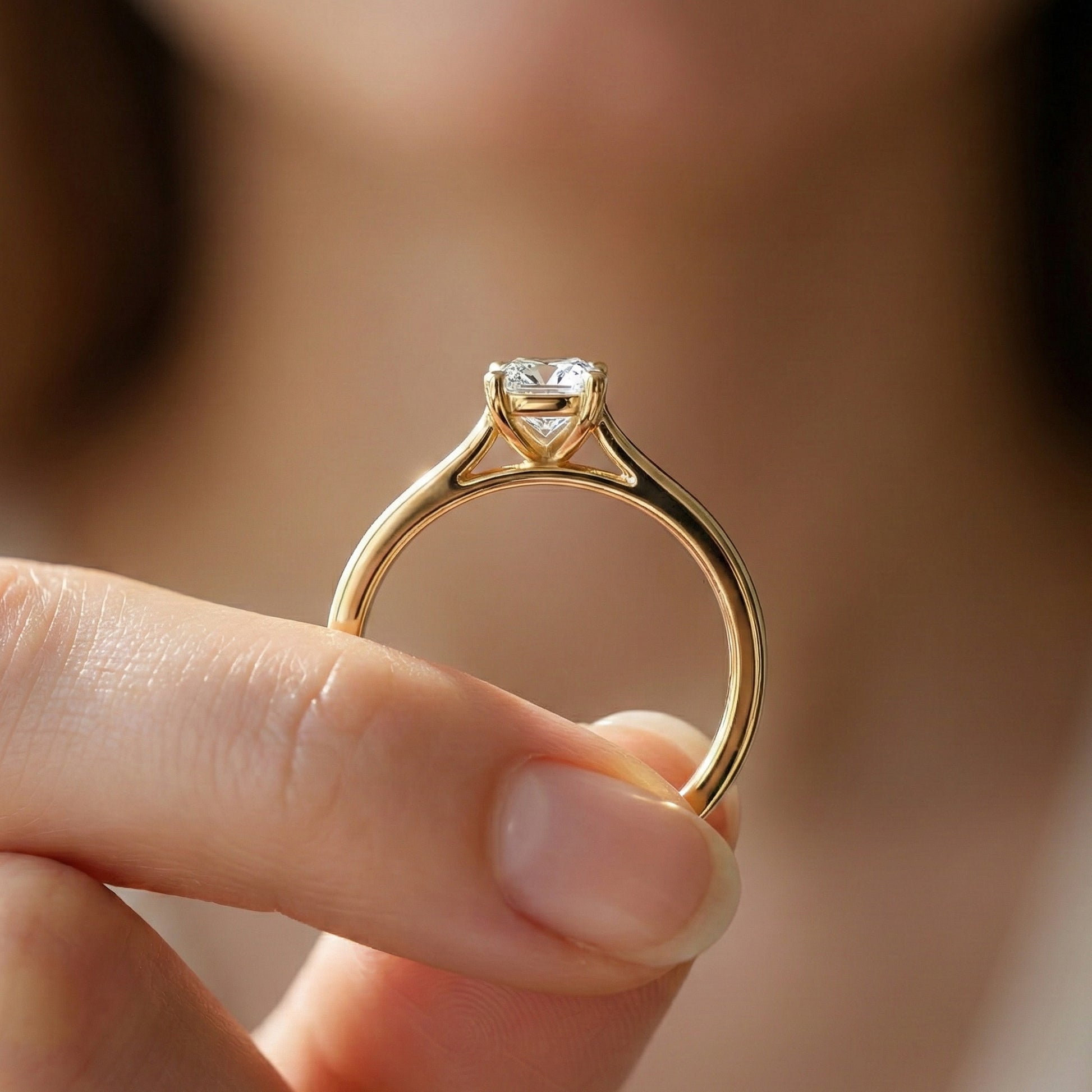 Classic Solitaire Engagement Ring in 14K Solid Gold, 0.50 CT Oval Cut Lab Grown Diamond, Promise Ring, Anniversary Gift for Wife, Everyday Ring