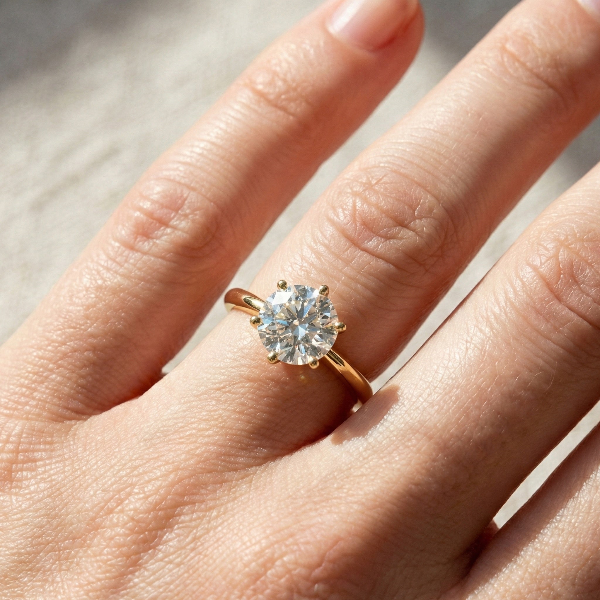 Sparkling Hidden Halo Solitaire Engagement Ring in 18K Solid Gold, 2.43 CT Round Cut Lab Diamond, Bridal Jewelry, Perfect Gift for Her, Anniversary Gift