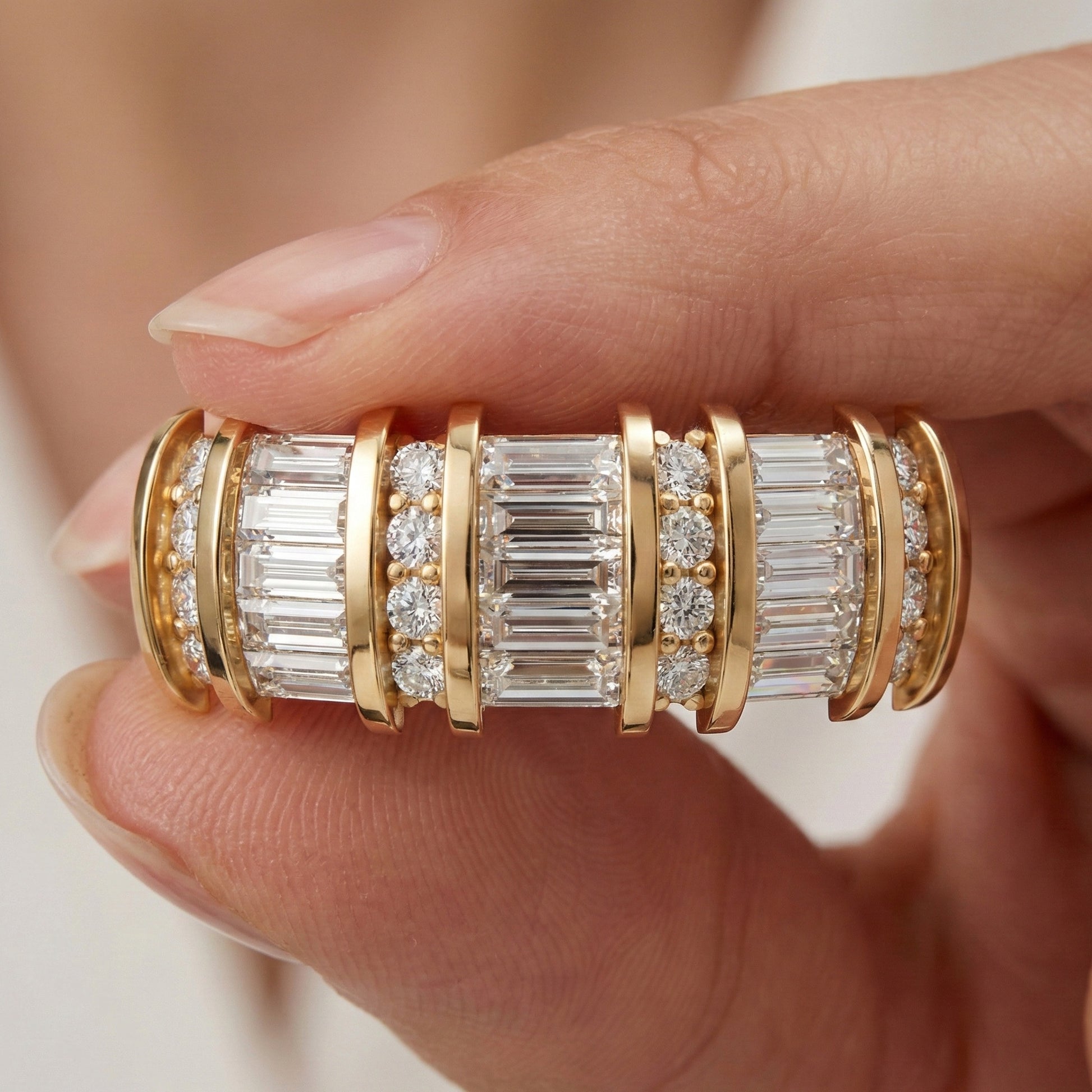 Sparkling Baguette Eternity Wedding Band in 14K Solid Gold, 1.89 TCW Baguette Cut Lab Created Diamonds, Birthday Gift for Her, Promise Ring