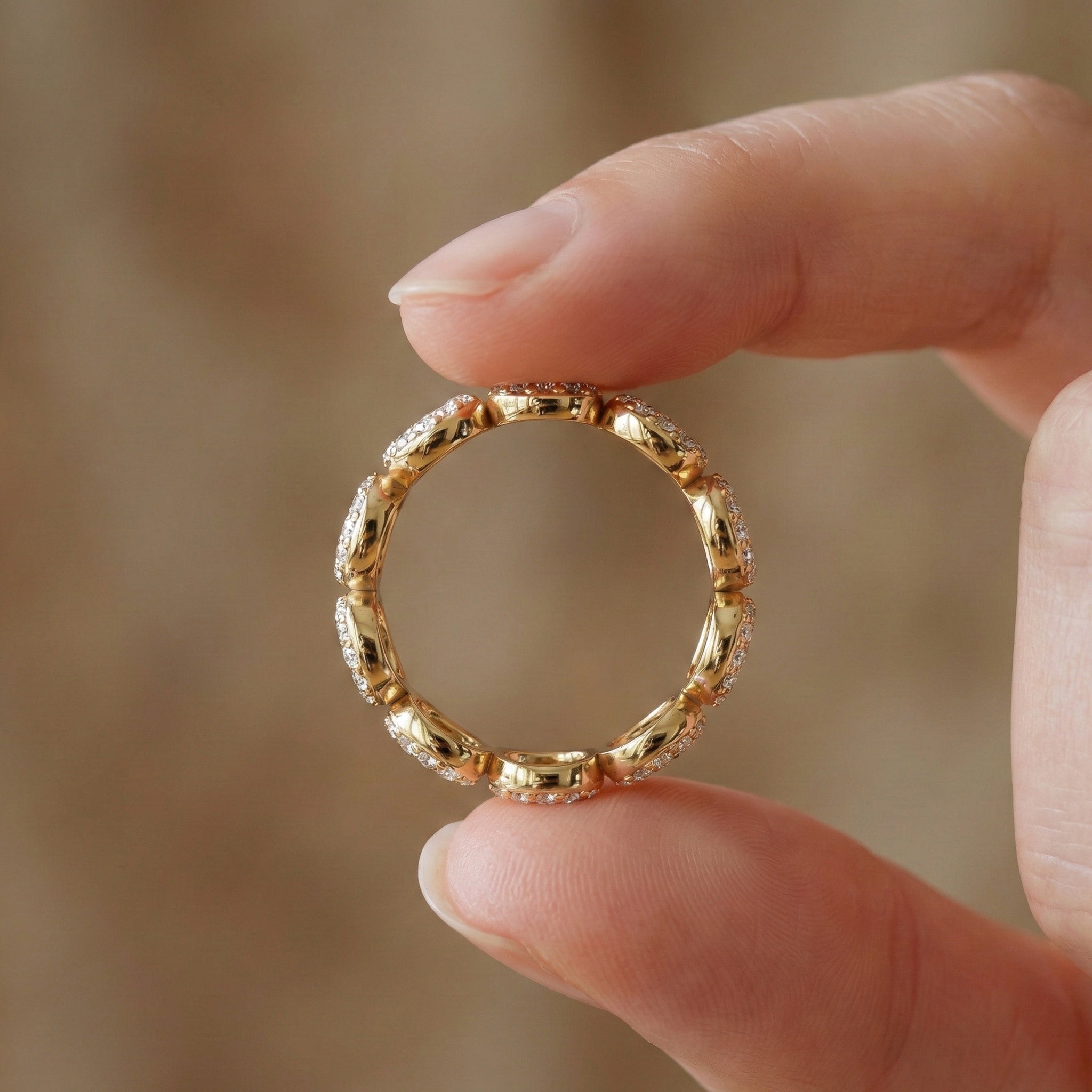 Vintage Halo Full Eternity Wedding Band in 14k Solid Gold, 1.62 TCW Round Cut Lab Created Diamonds, Birthday Gift for Her, Elegant Wedding Band