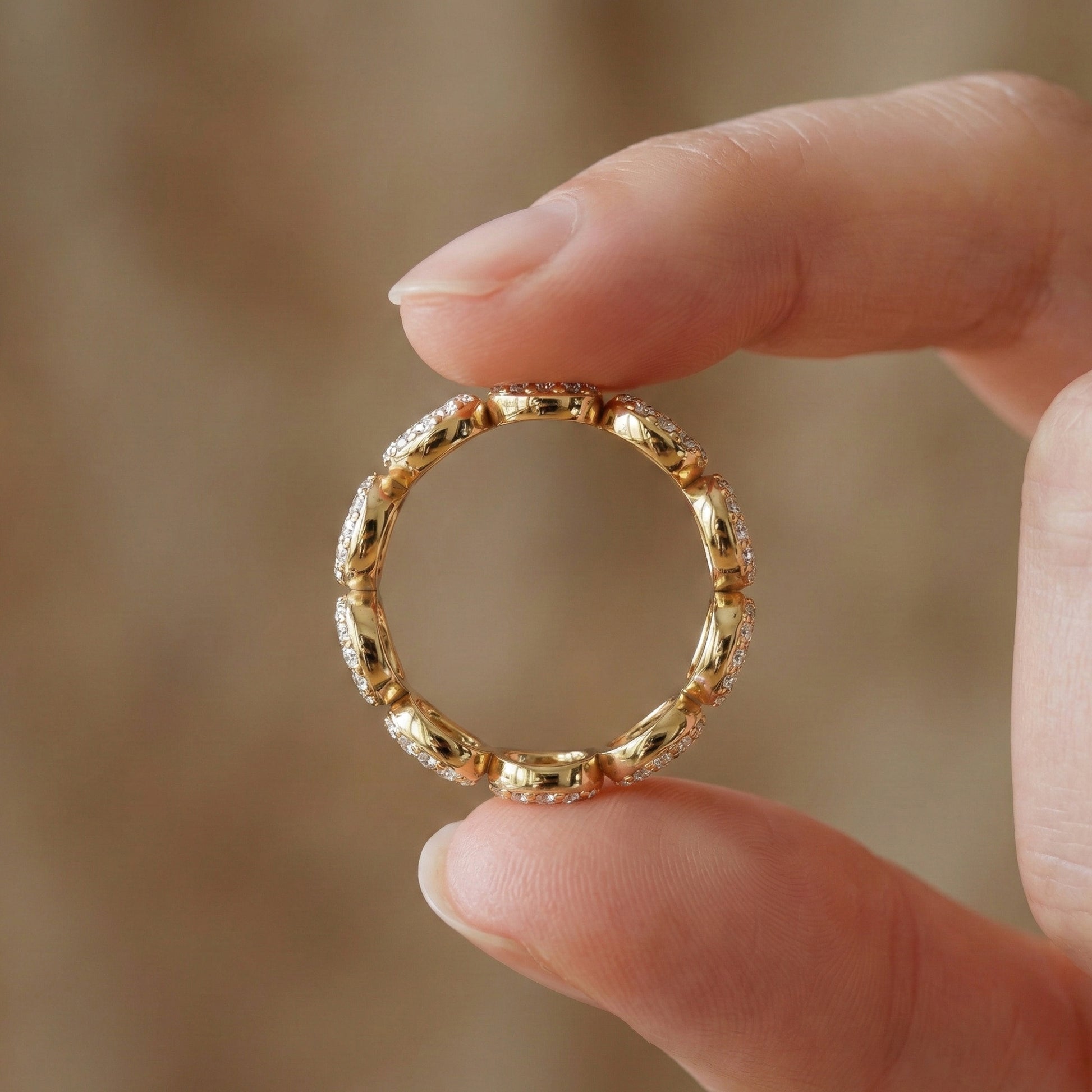 Vintage Halo Full Eternity Wedding Band in 14k Solid Gold, 1.62 TCW Round Cut Lab Created Diamonds, Birthday Gift for Her, Elegant Wedding Band