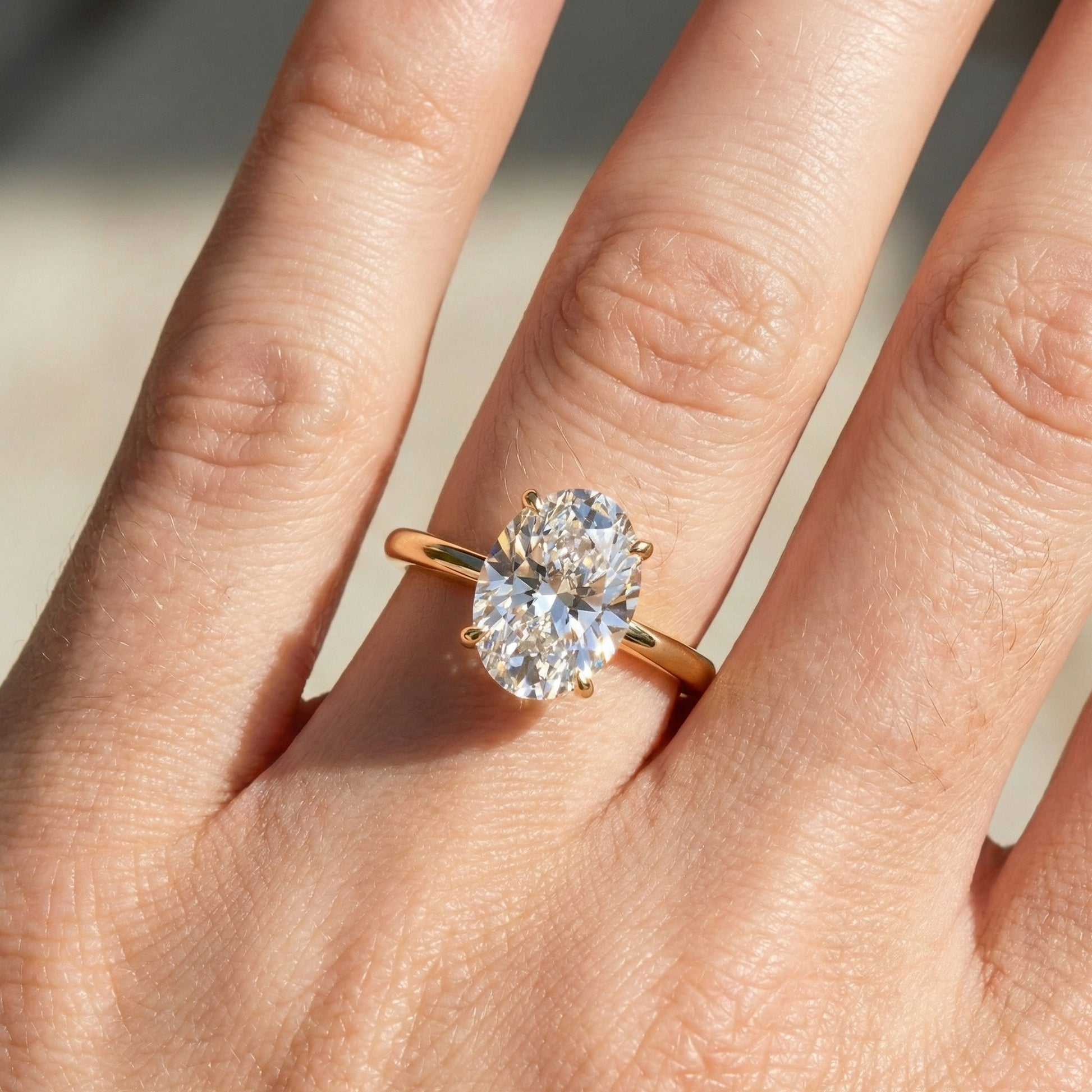 1.25 CT Oval Cut Solitaire Engagement Ring in 18K Solid Gold, Minimalist Promise Ring, Dainty Oval Diamond Bridal Jewelry