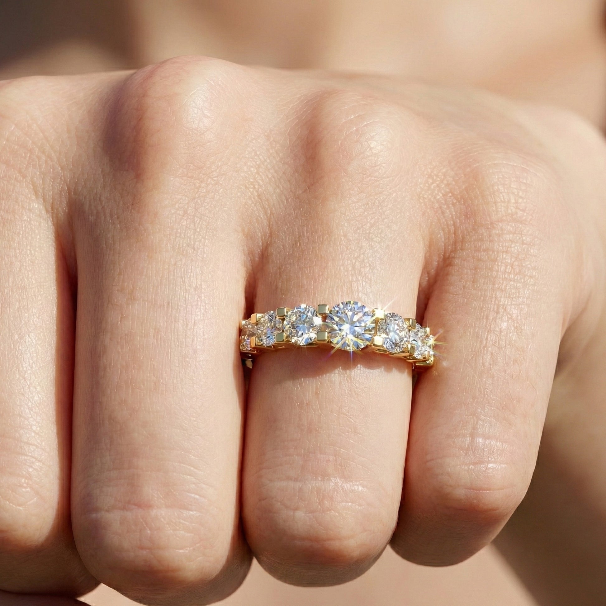 14K Yellow Gold Unique Engagement Ring, Wedding Band, Trending Gift for Her, Handmade Jewelry