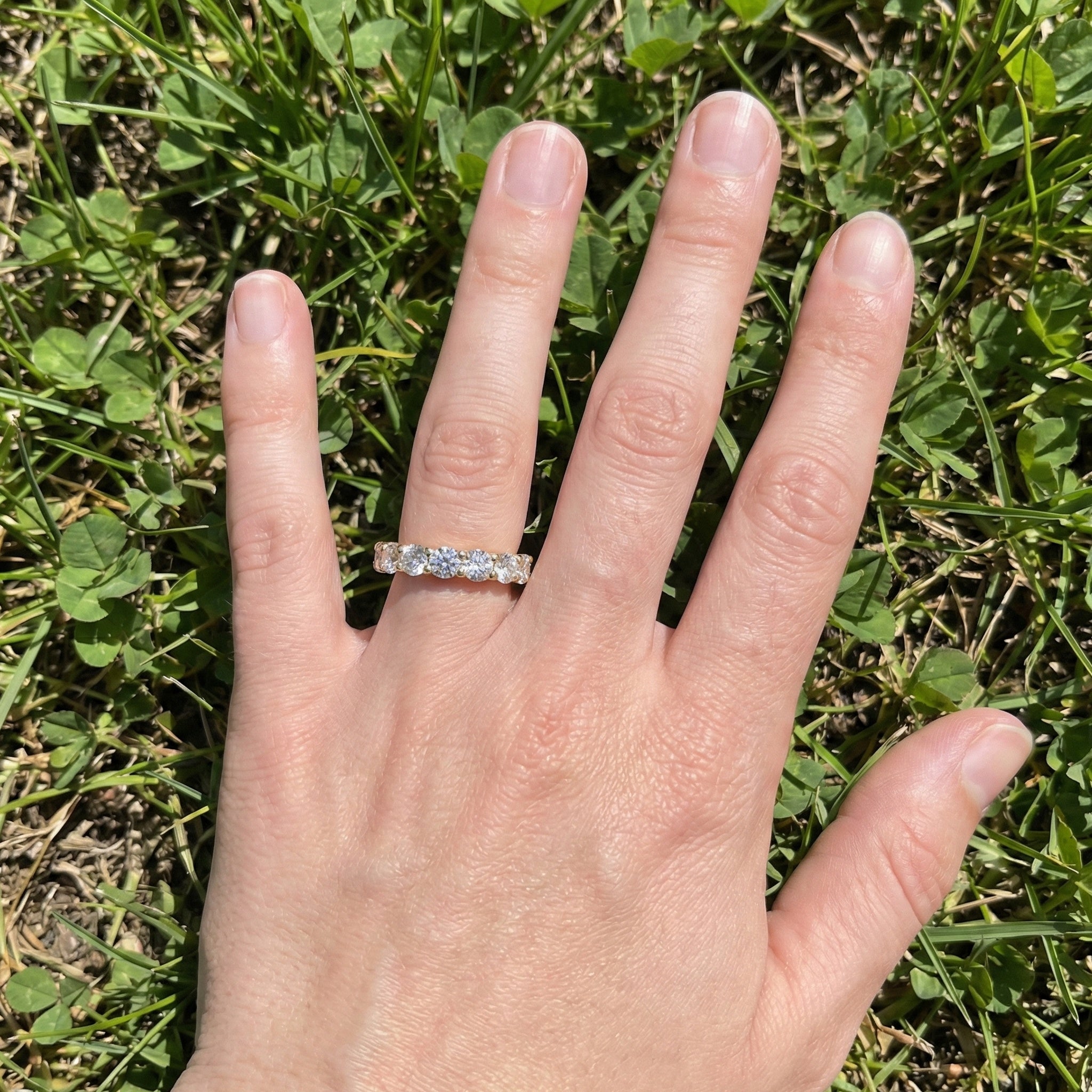 Dainty Prong Set Diamond Wedding Band in 14K Solid Gold, 1.10 TCW Round Cut Lab Grown Diamonds, Bridal Gift, Promise Jewelry